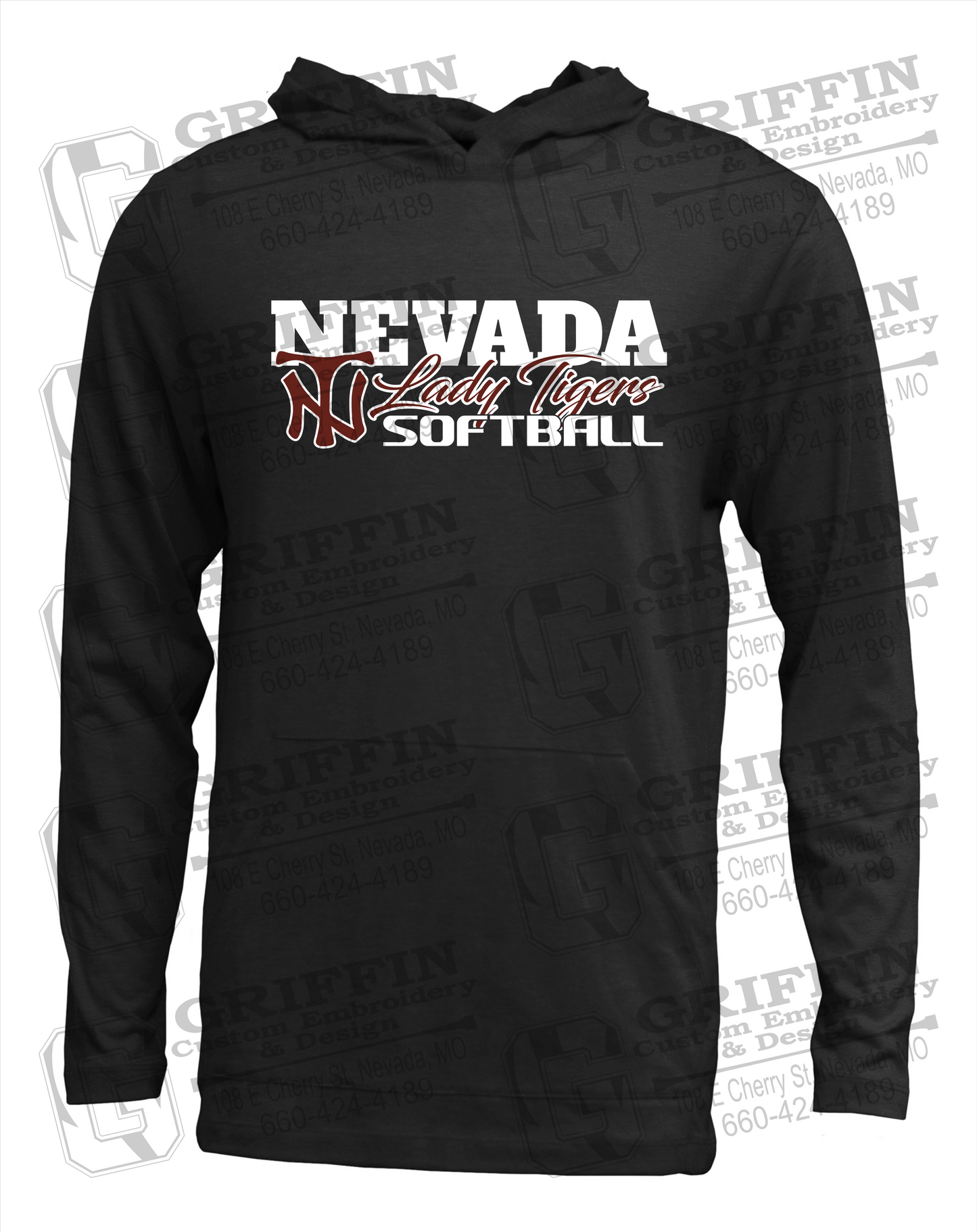 Soft-Tek T-Shirt Hoodie - Softball - Nevada Tigers 25-M