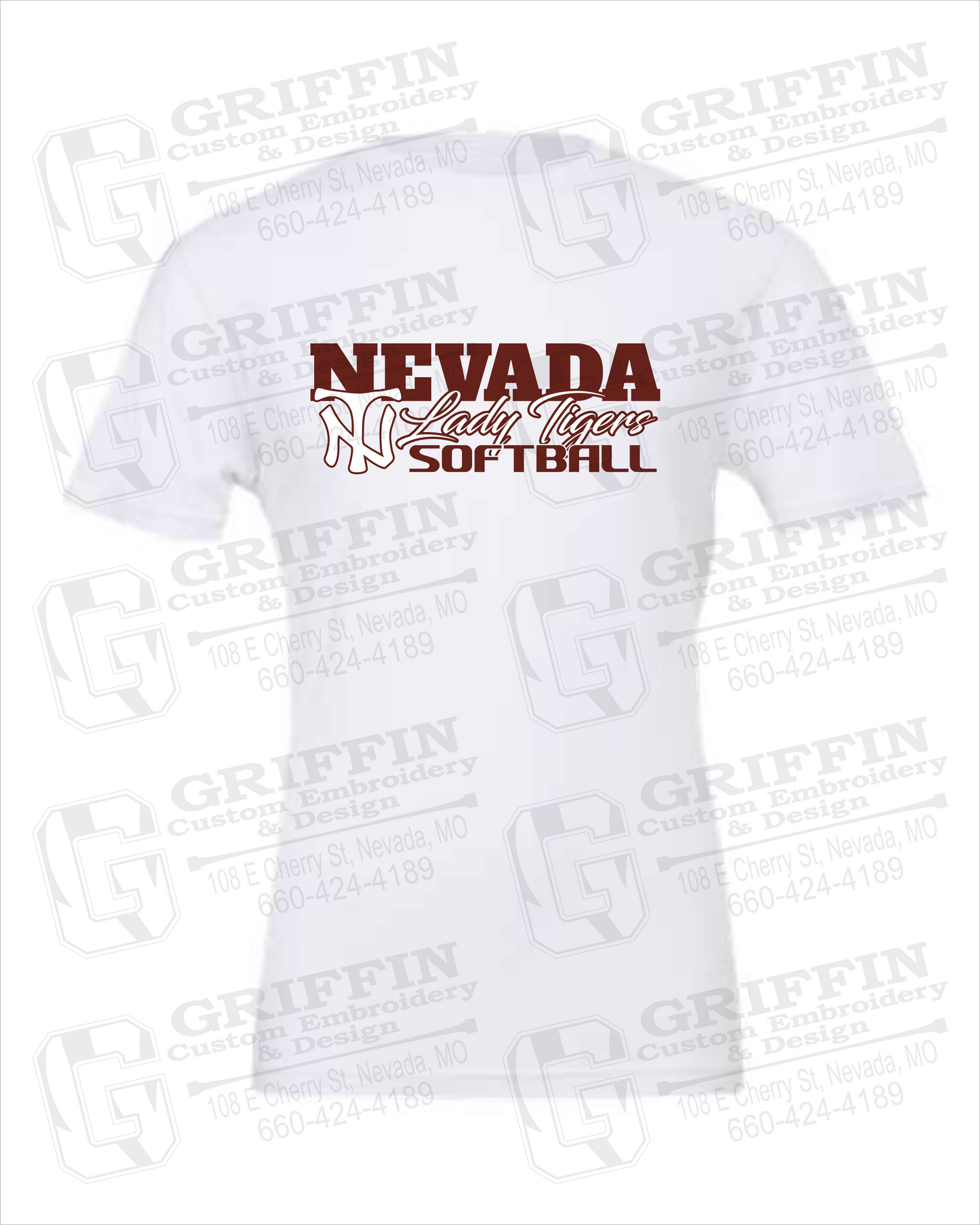 Cotton Short Sleeve T-Shirt - Softball - Nevada Tigers 25-M