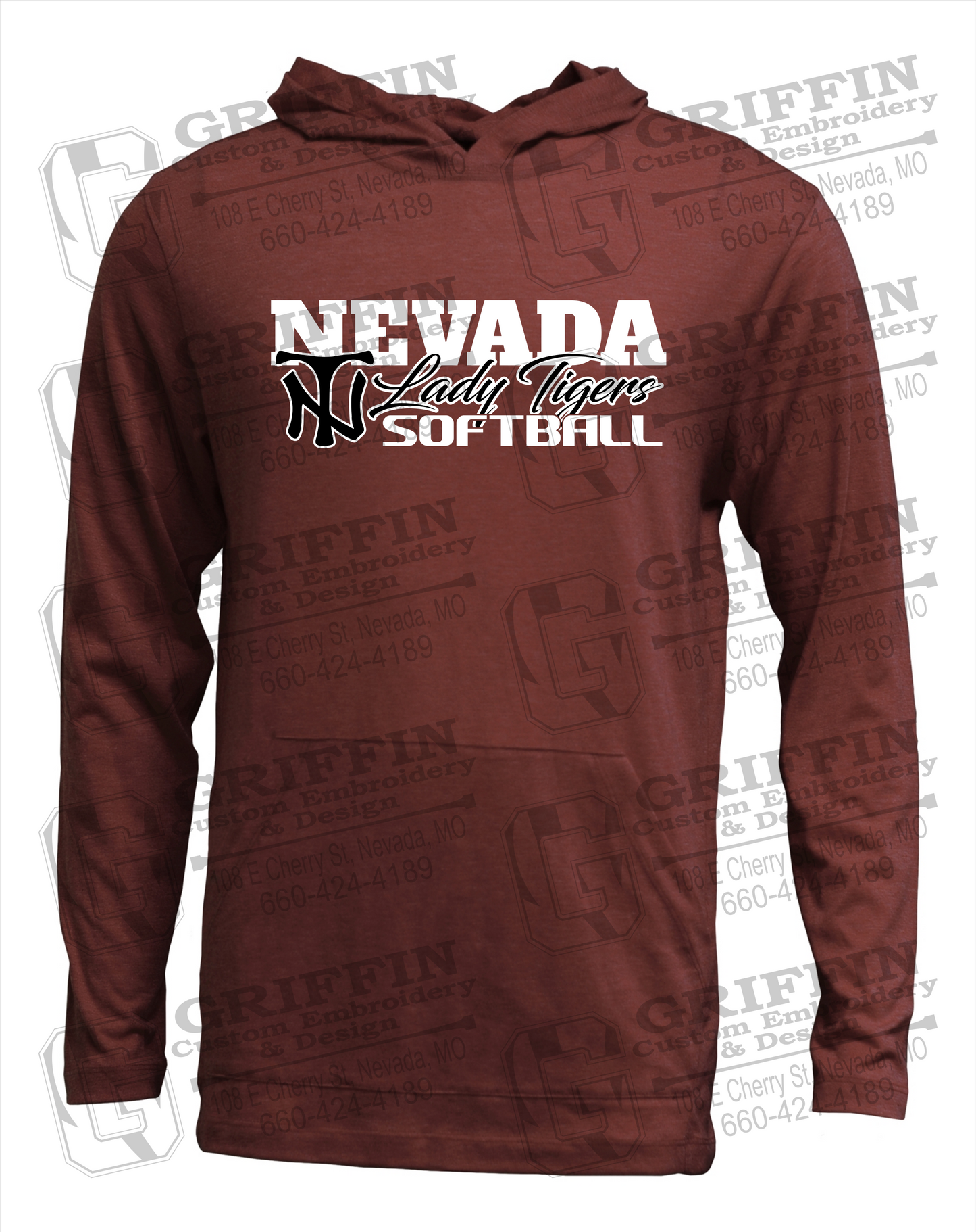 Soft-Tek T-Shirt Hoodie - Softball - Nevada Tigers 25-M