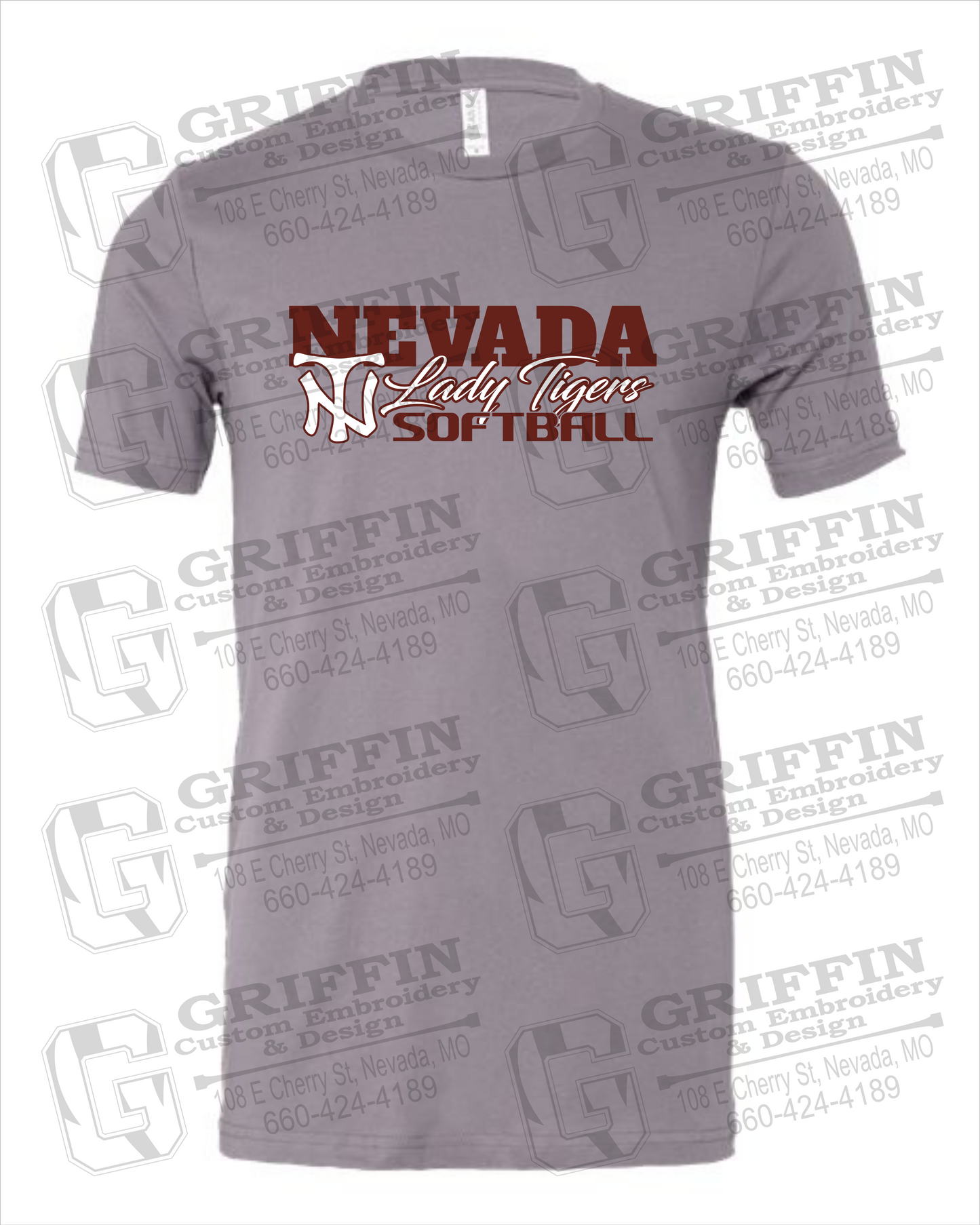 Cotton Short Sleeve T-Shirt - Softball - Nevada Tigers 25-M