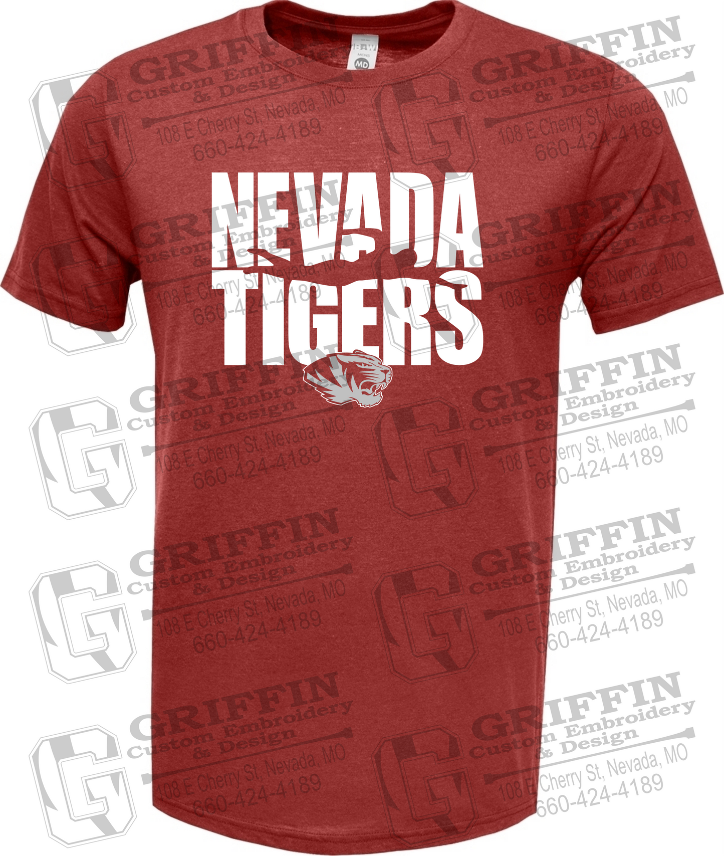 Soft-Tek Short Sleeve T-Shirt - Swimming - Nevada Tigers 25-N