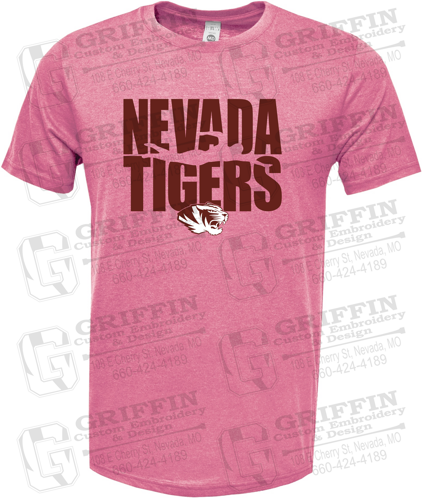 Soft-Tek Short Sleeve T-Shirt - Swimming - Nevada Tigers 25-N