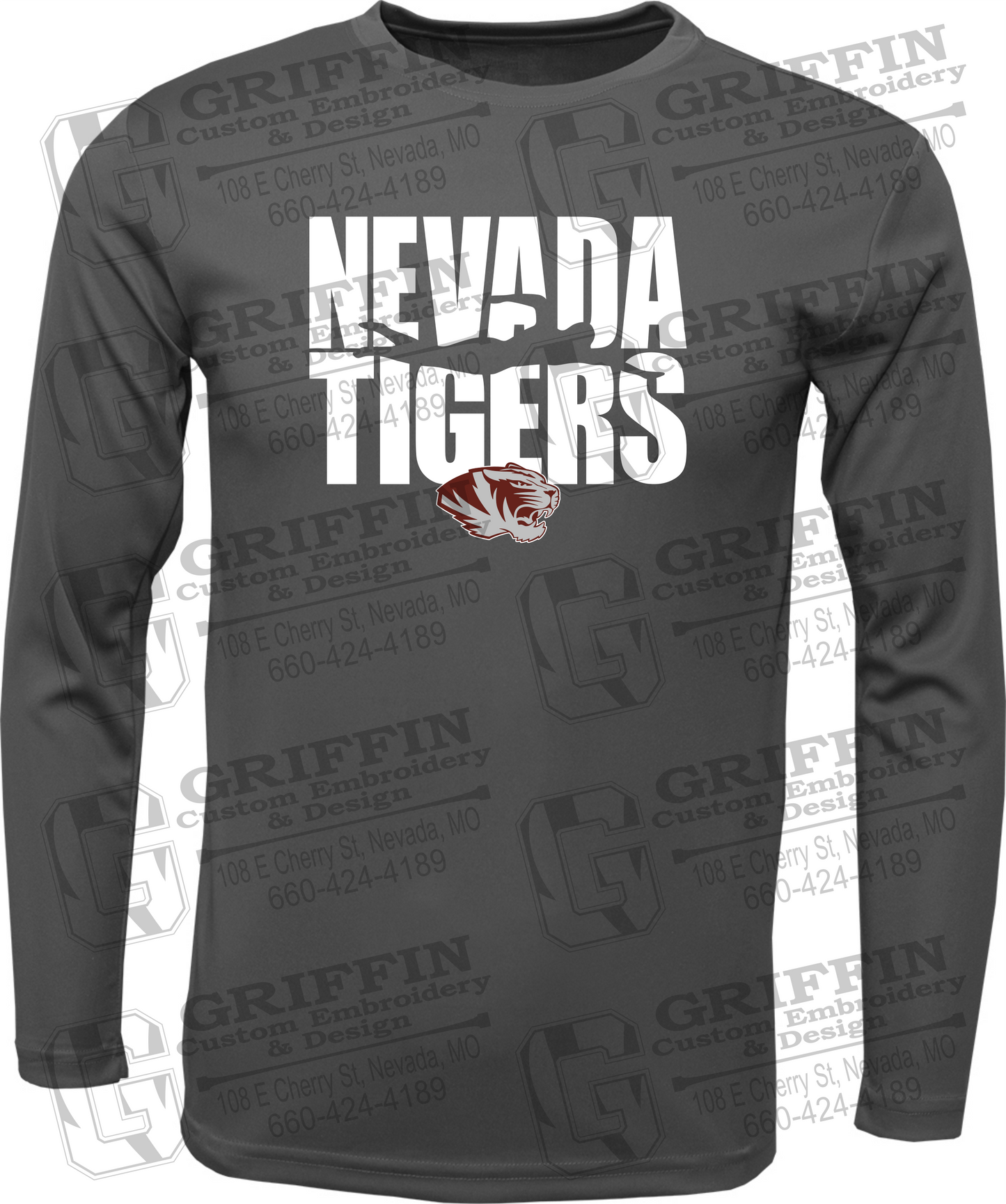 Dry-Fit Long Sleeve T-Shirt - Swimming - Nevada Tigers 25-N