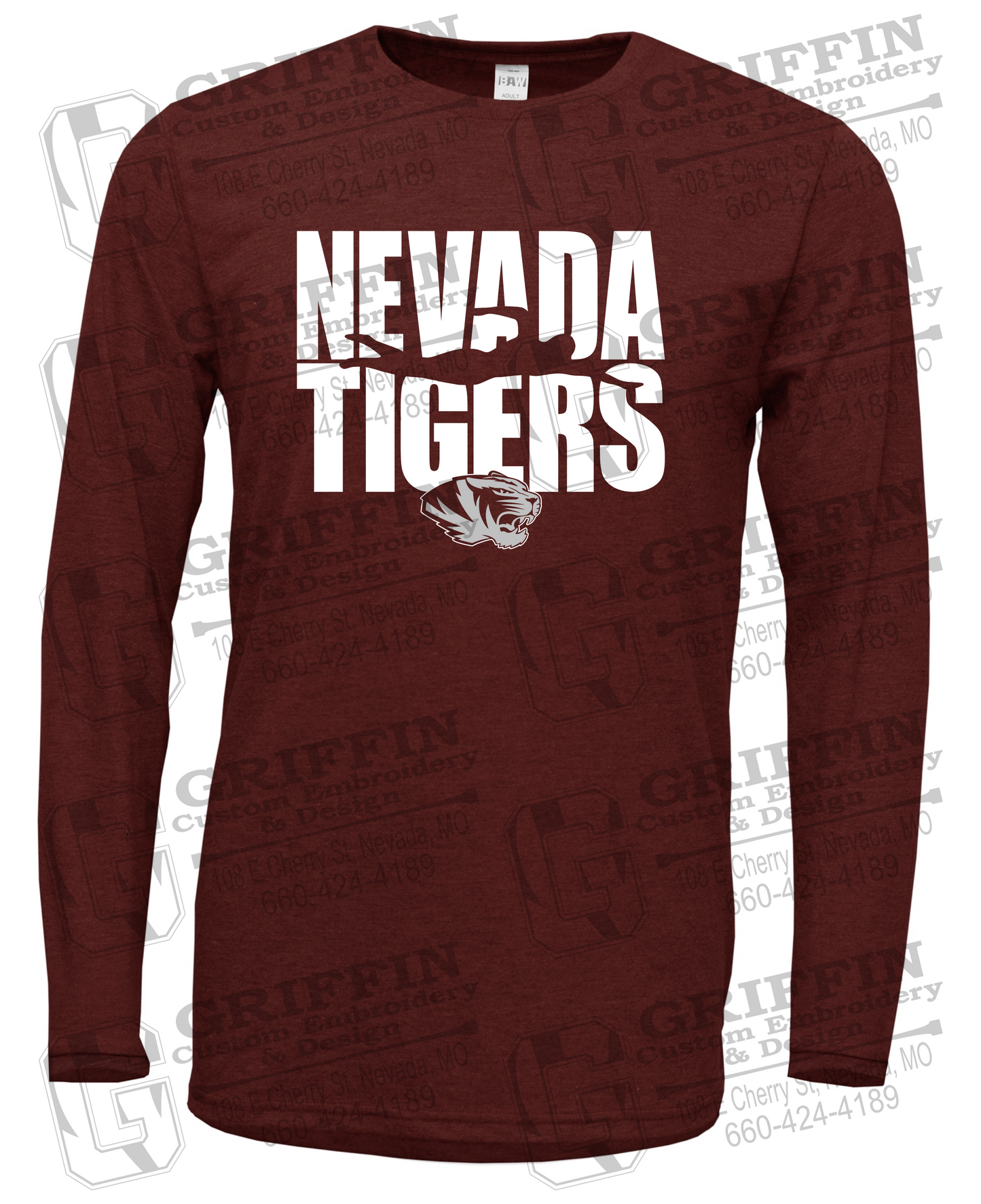 Soft-Tek Long Sleeve T-Shirt - Swimming - Nevada Tigers 25-N