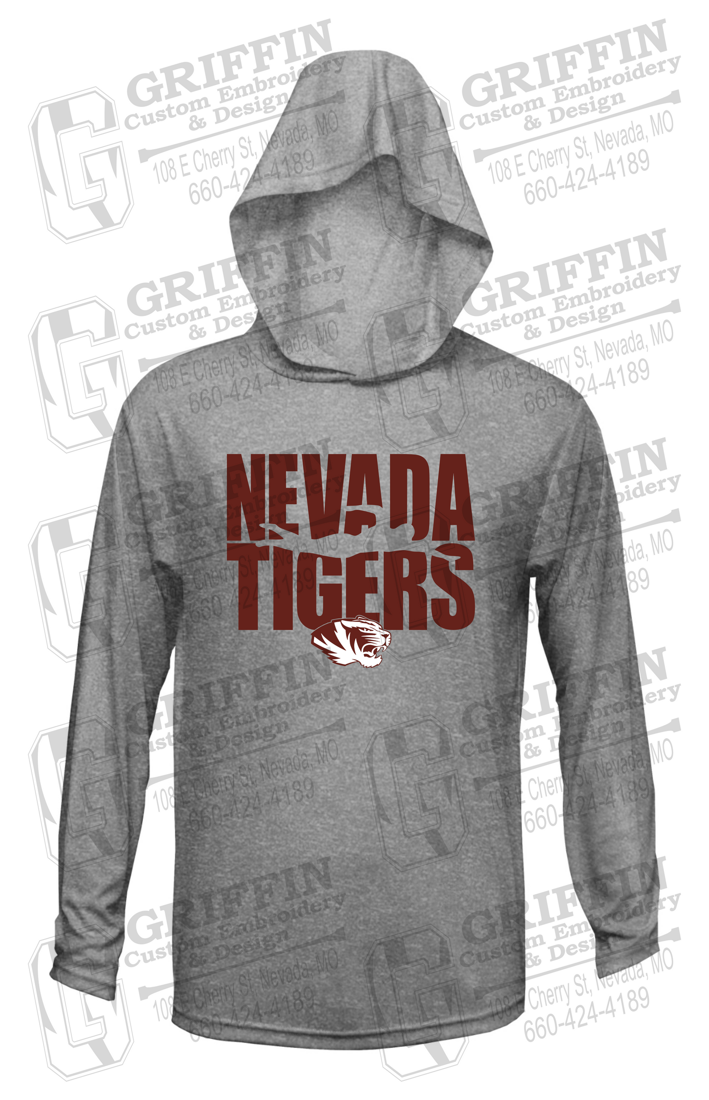 Dry-Fit T-Shirt Hoodie - Swimming - Nevada Tigers 25-N