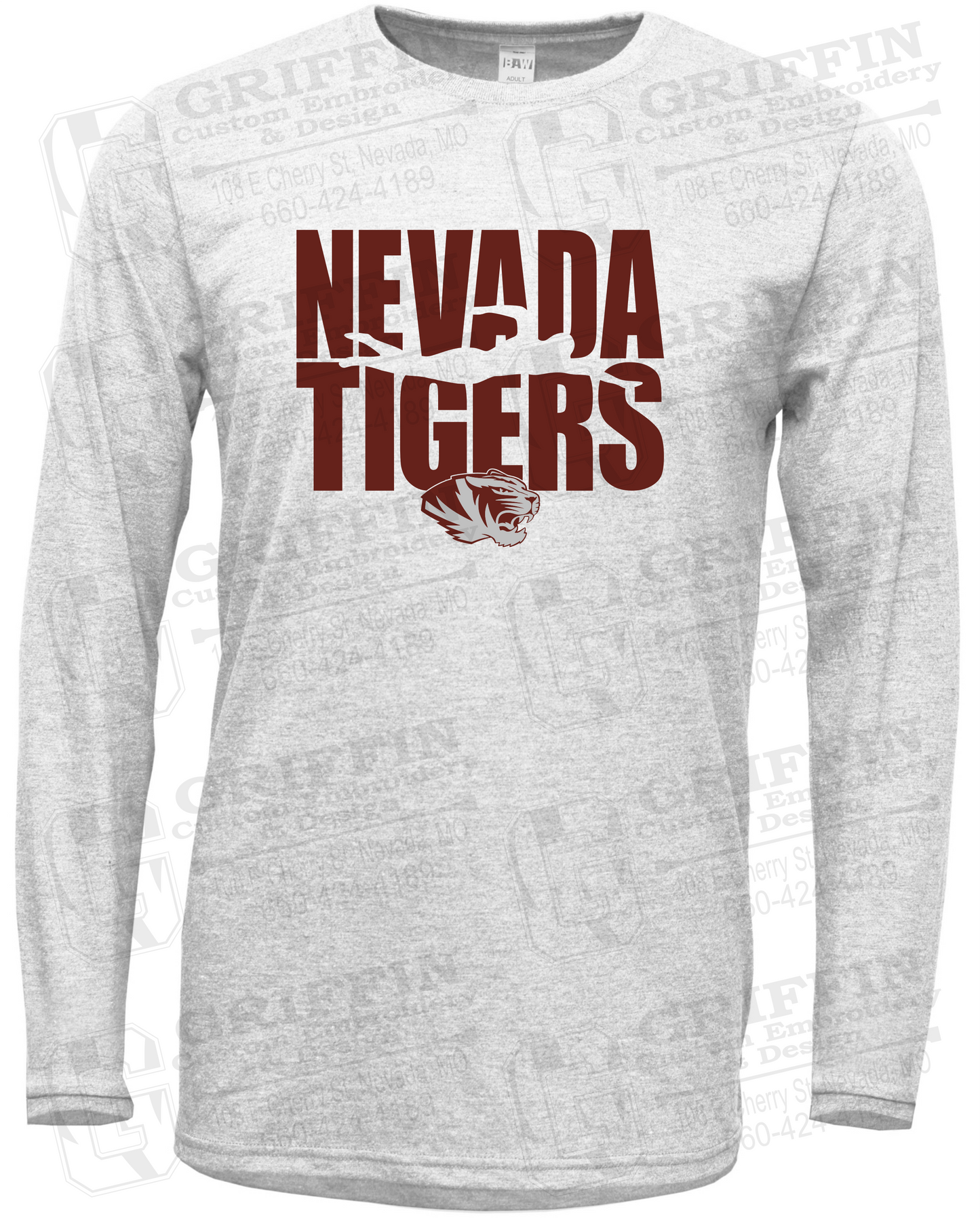 Soft-Tek Long Sleeve T-Shirt - Swimming - Nevada Tigers 25-N