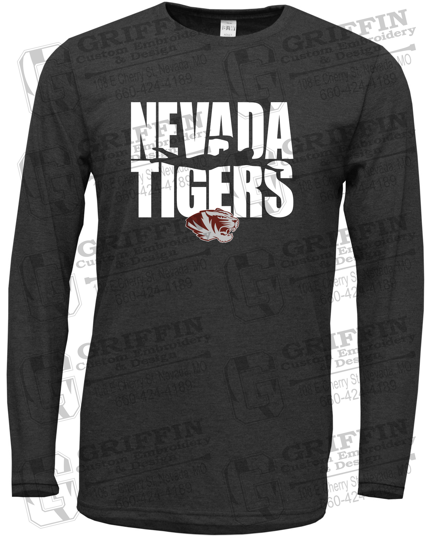 Soft-Tek Long Sleeve T-Shirt - Swimming - Nevada Tigers 25-N