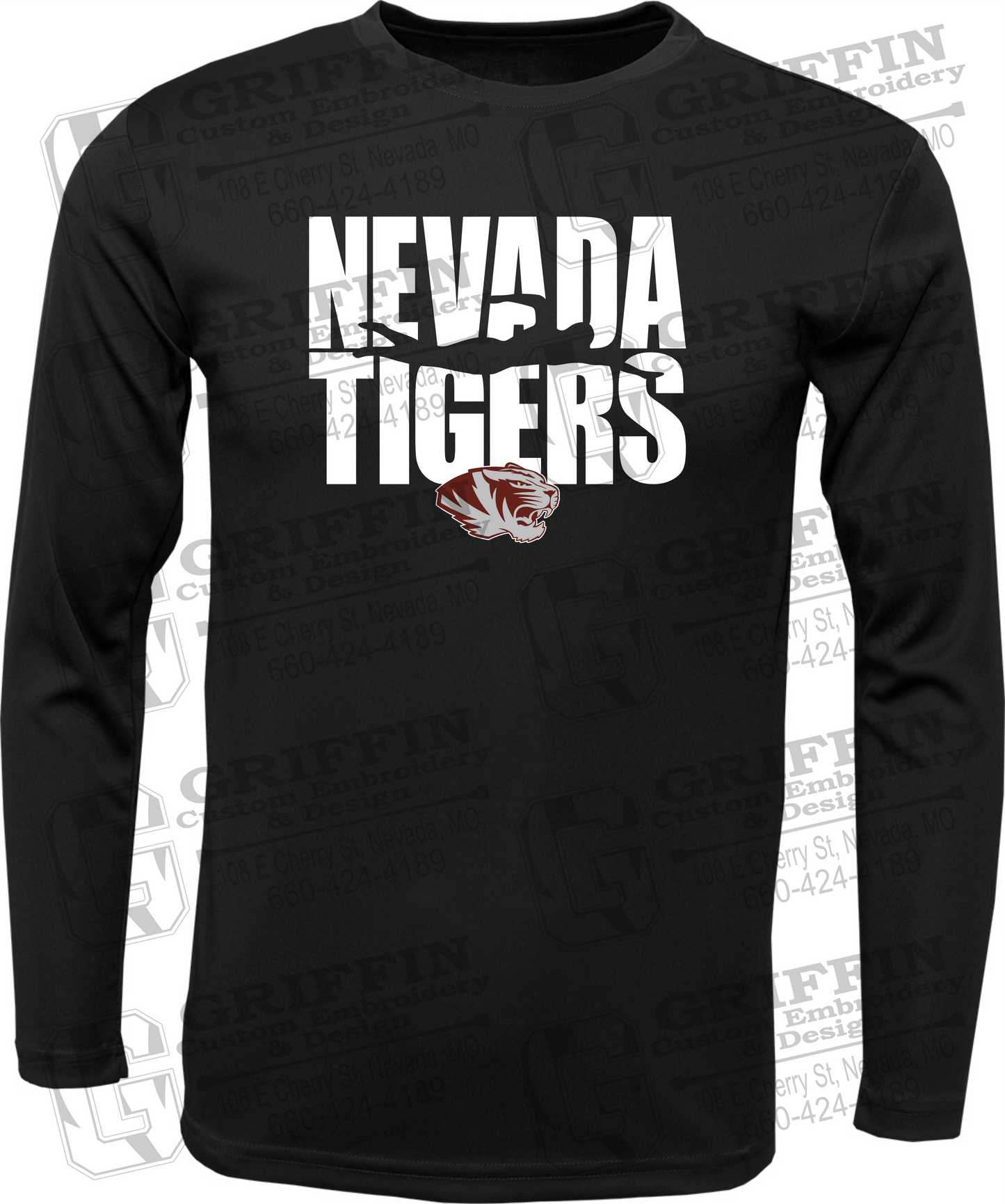 Dry-Fit Long Sleeve T-Shirt - Swimming - Nevada Tigers 25-N