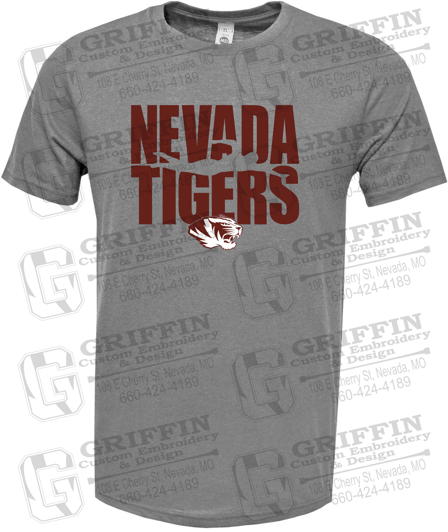 Soft-Tek Short Sleeve T-Shirt - Swimming - Nevada Tigers 25-N