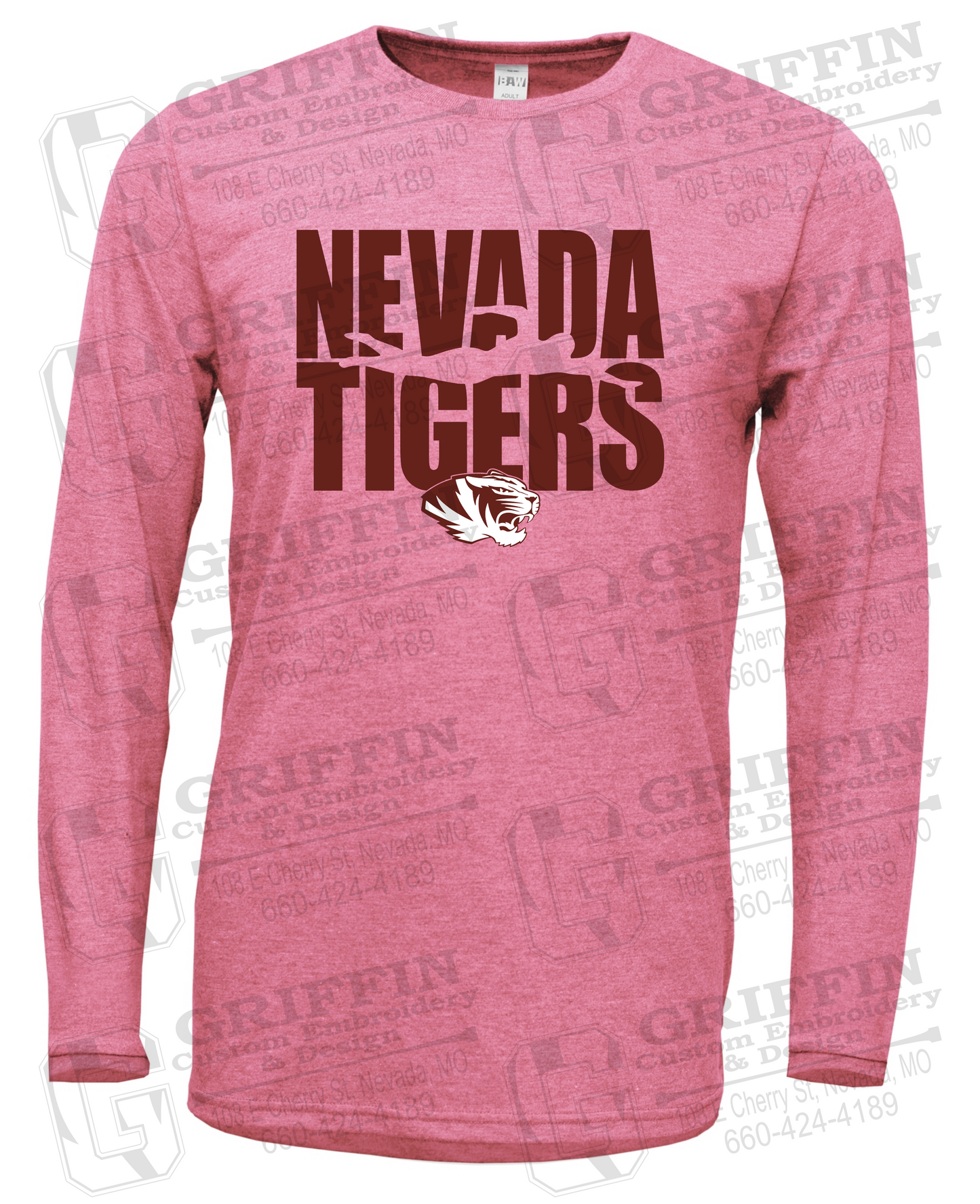 Soft-Tek Long Sleeve T-Shirt - Swimming - Nevada Tigers 25-N