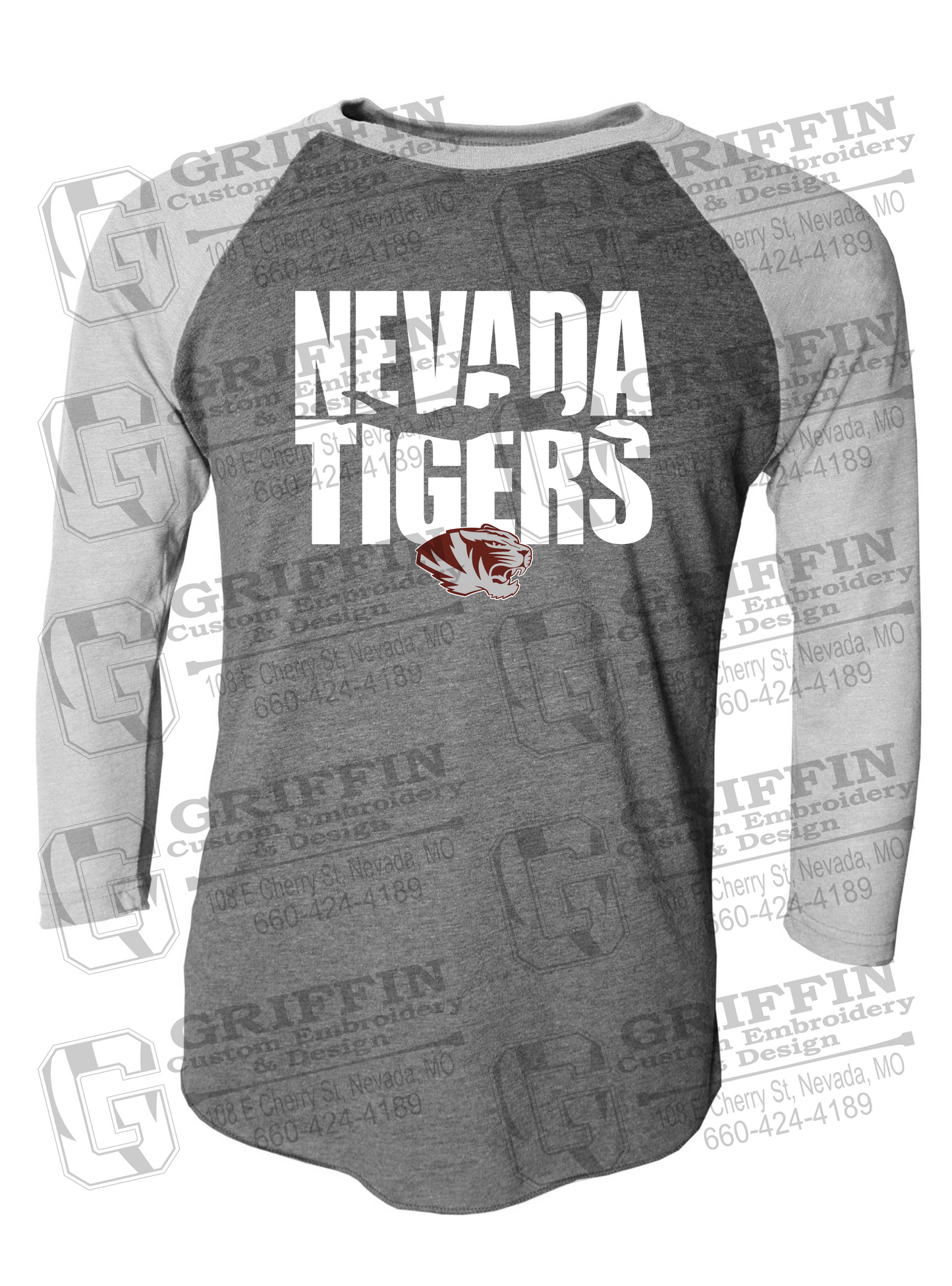 Raglan Sleeve T-Shirt - Swimming - Nevada Tigers 25-N