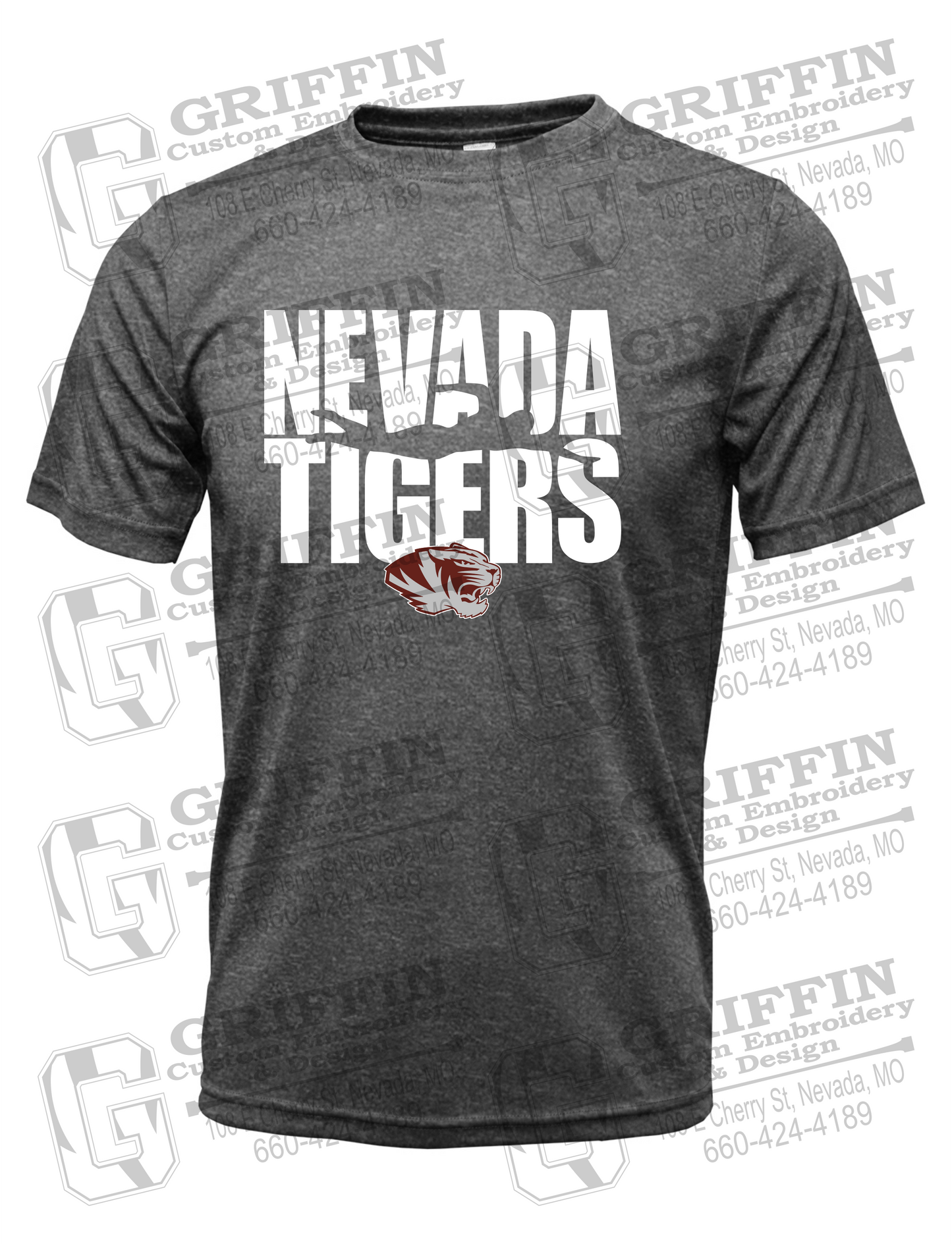 Dry-Fit Short Sleeve T-Shirt - Swimming - Nevada Tigers 25-N