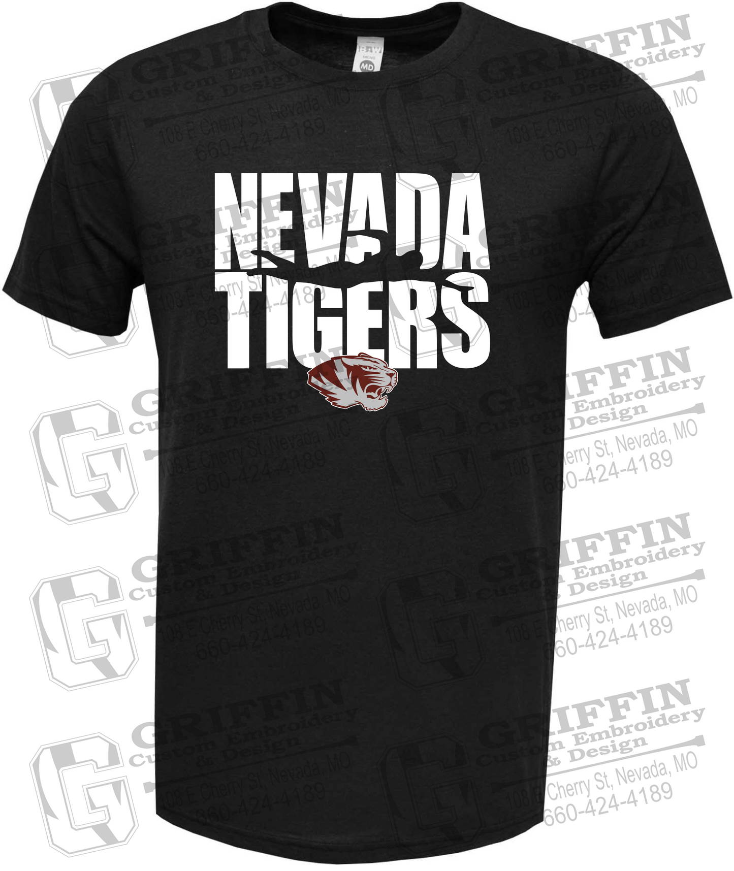 Soft-Tek Short Sleeve T-Shirt - Swimming - Nevada Tigers 25-N