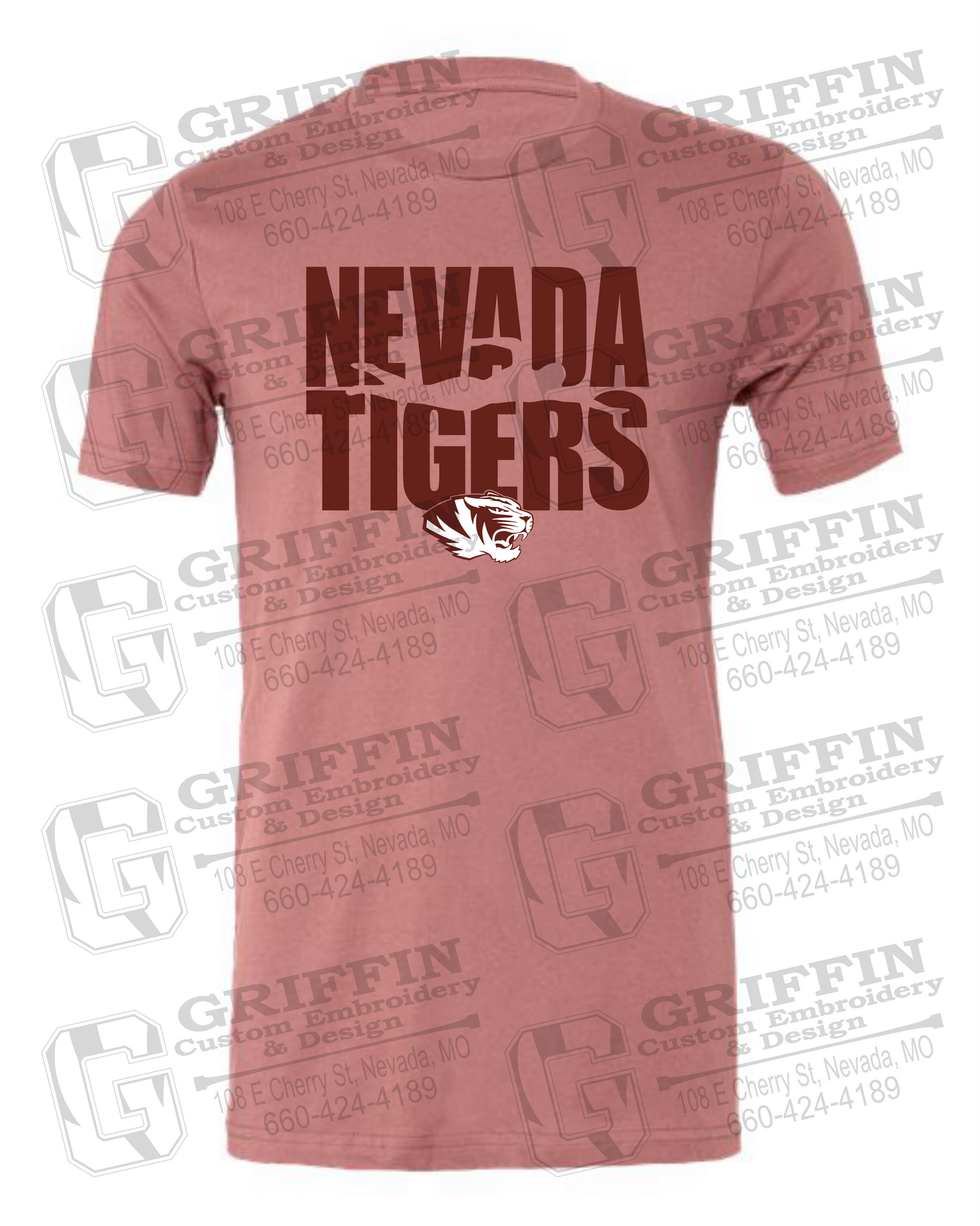 Cotton Short Sleeve T-Shirt - Swimming - Nevada Tigers 25-N