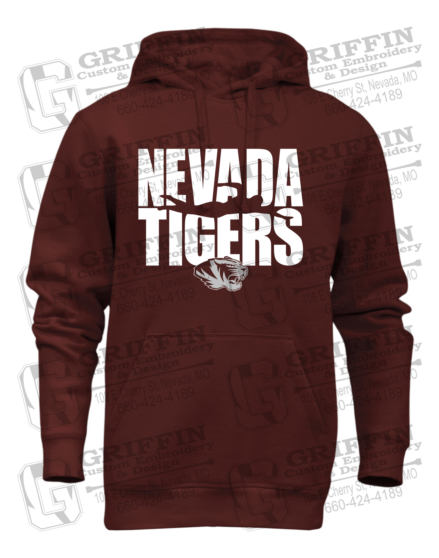 Heavyweight Fleece Hoodie - Swimming - Nevada Tigers 25-N