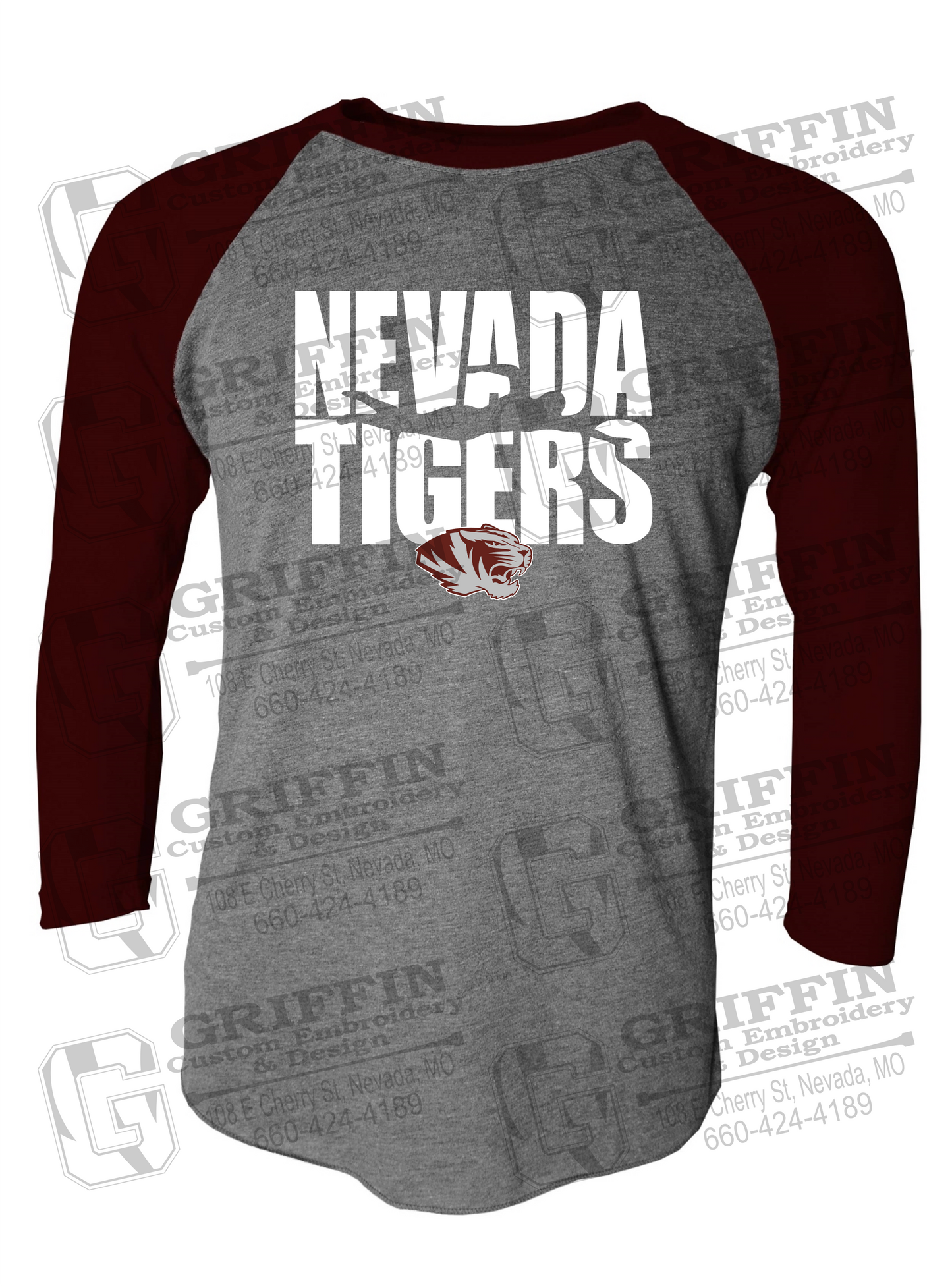 Raglan Sleeve T-Shirt - Swimming - Nevada Tigers 25-N