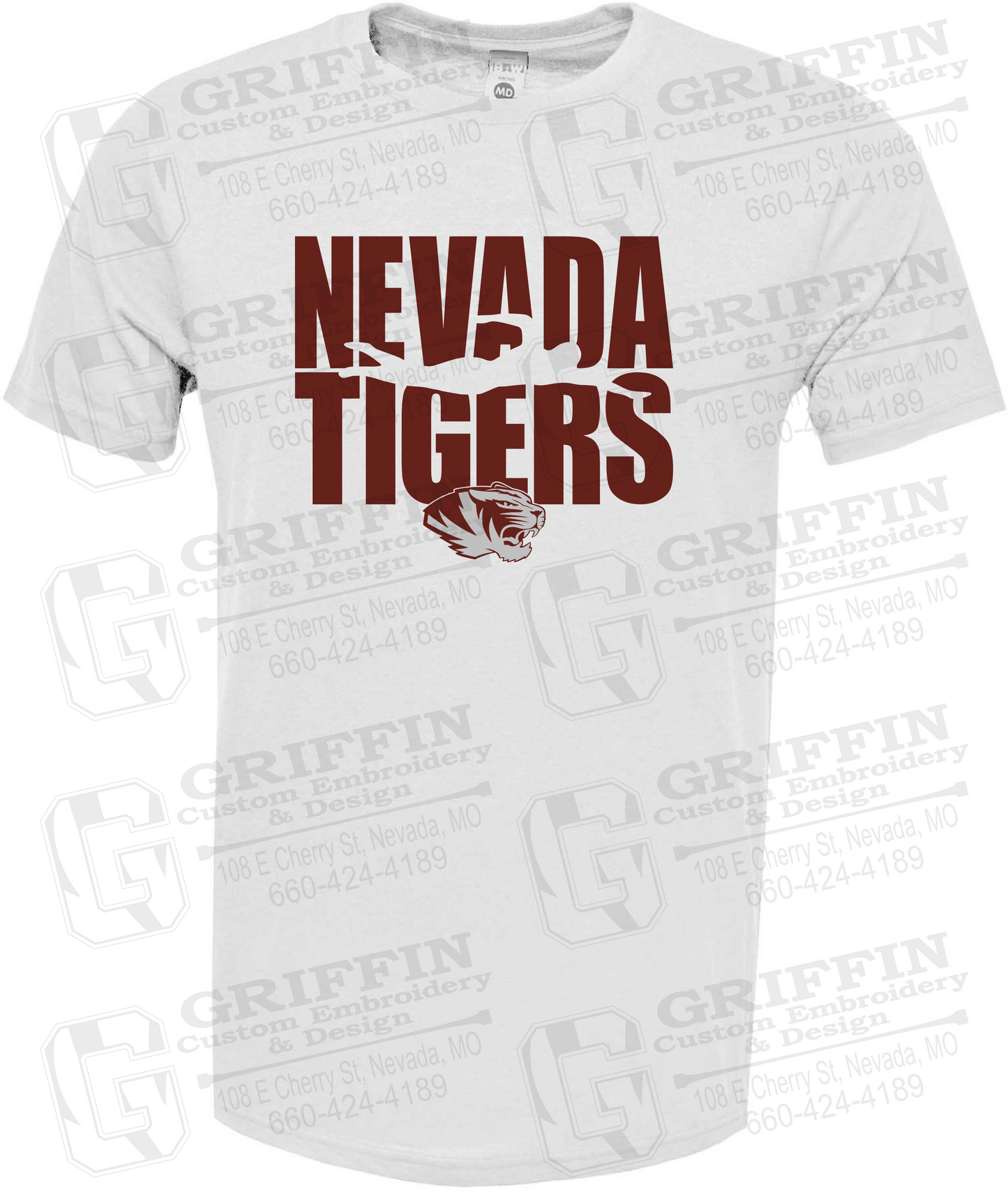 Soft-Tek Short Sleeve T-Shirt - Swimming - Nevada Tigers 25-N