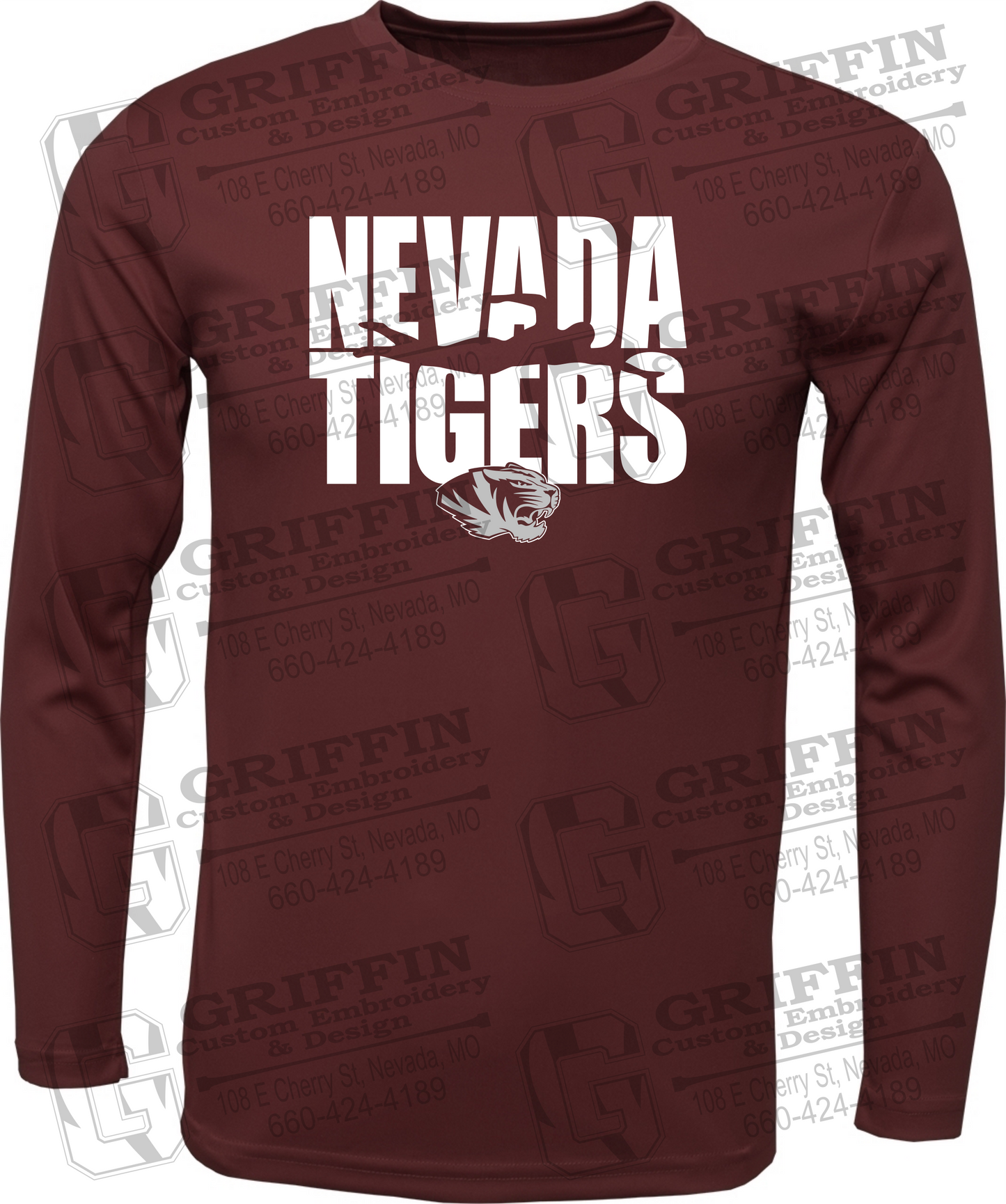 Toddler Dry-Fit Long Sleeve T-Shirt - Swimming - Nevada Tigers 25-N