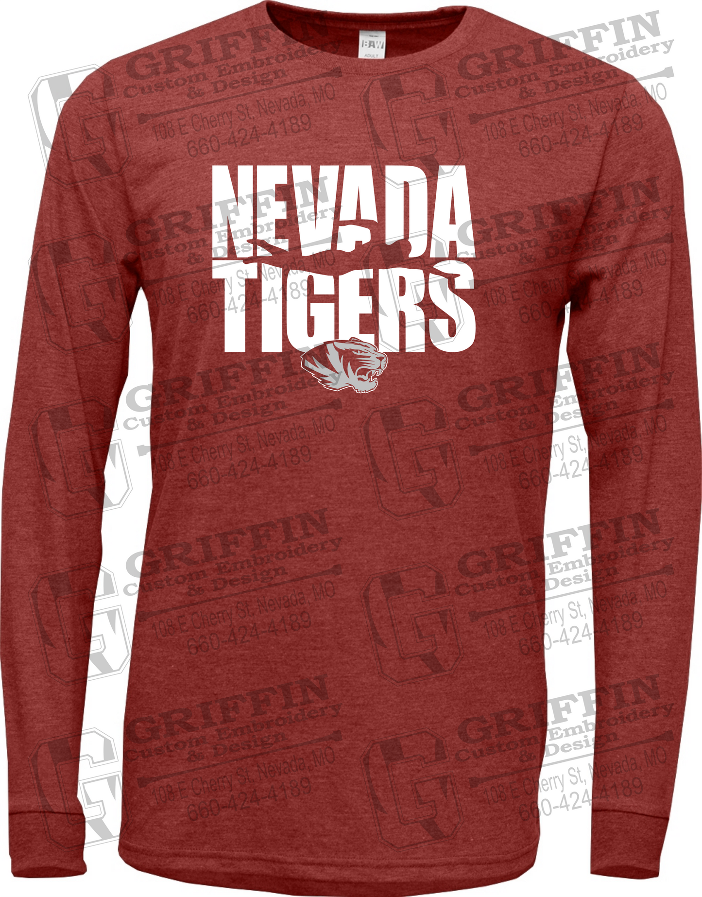 Soft-Tek Long Sleeve T-Shirt - Swimming - Nevada Tigers 25-N