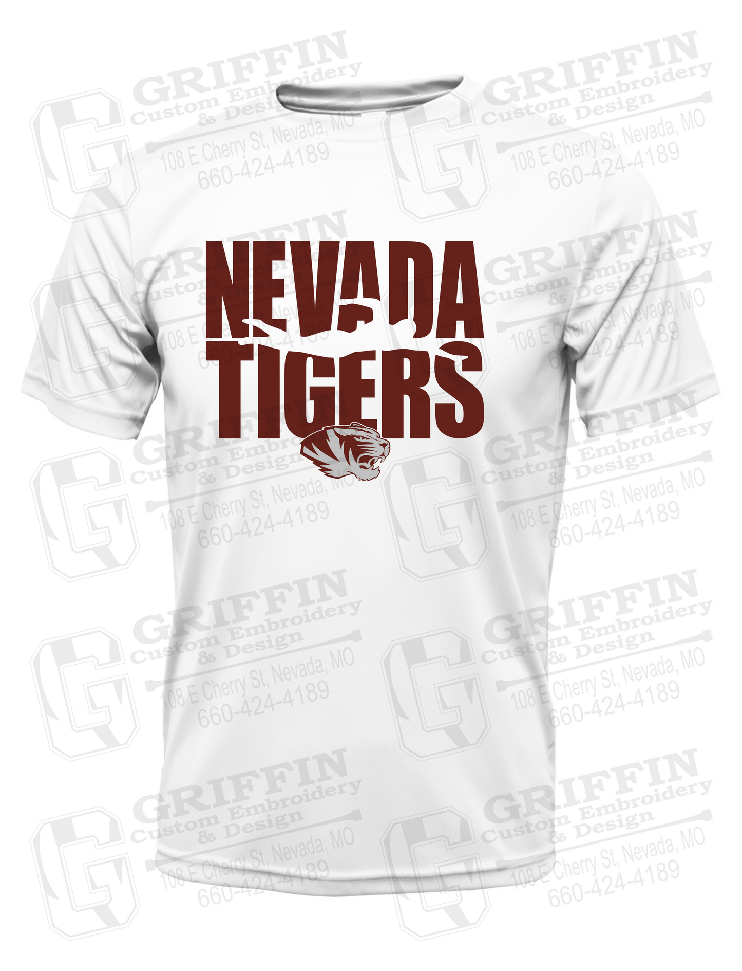 Dry-Fit Short Sleeve T-Shirt - Swimming - Nevada Tigers 25-N