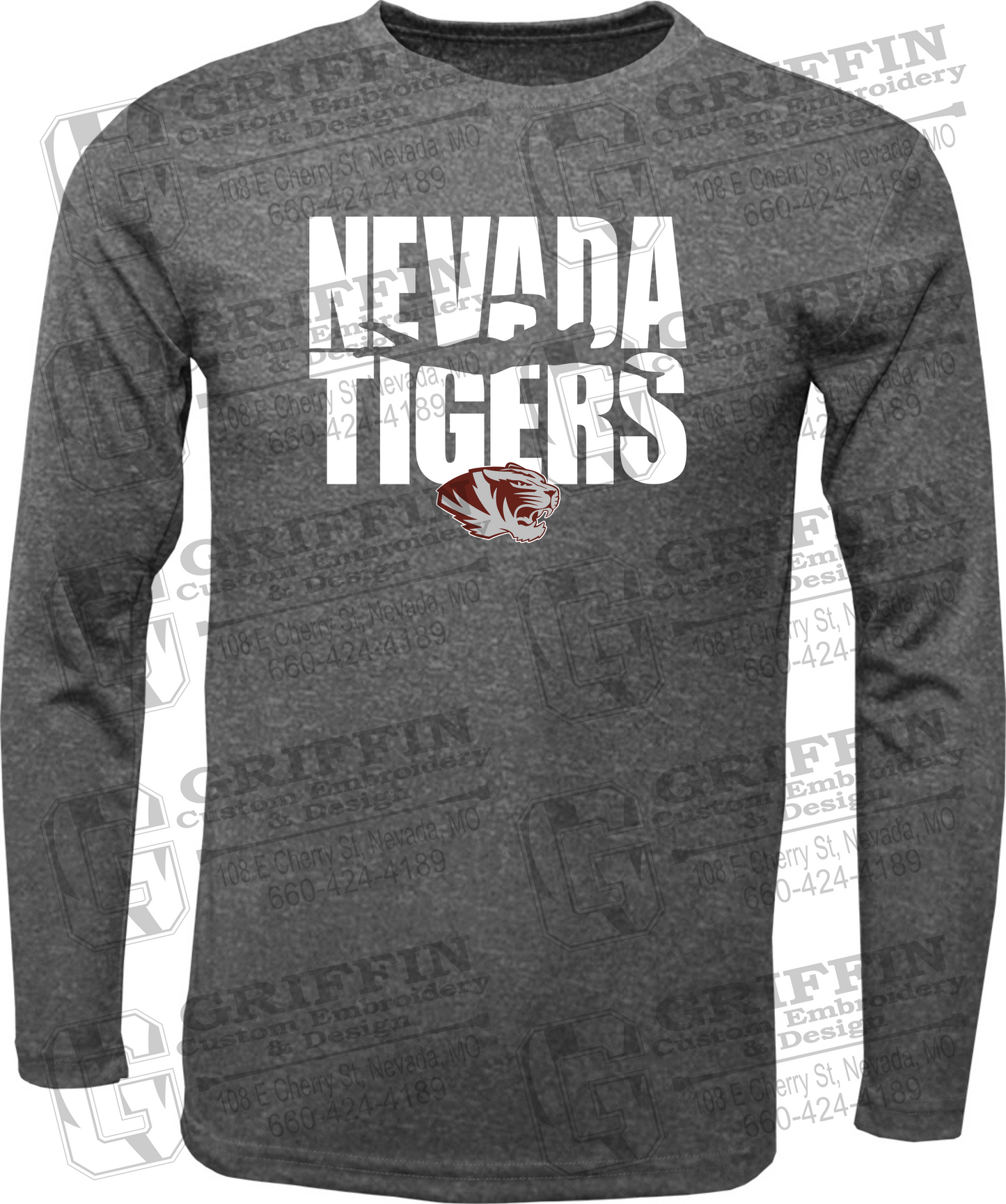 Dry-Fit Long Sleeve T-Shirt - Swimming - Nevada Tigers 25-N