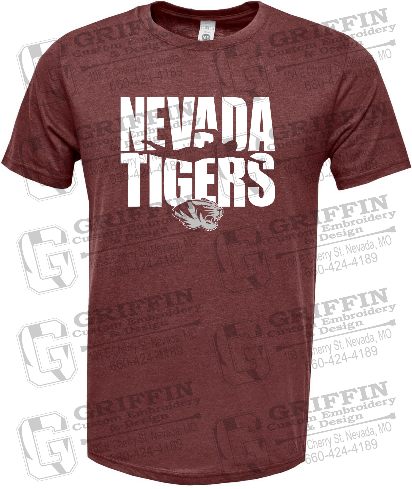 Soft-Tek Short Sleeve T-Shirt - Swimming - Nevada Tigers 25-N