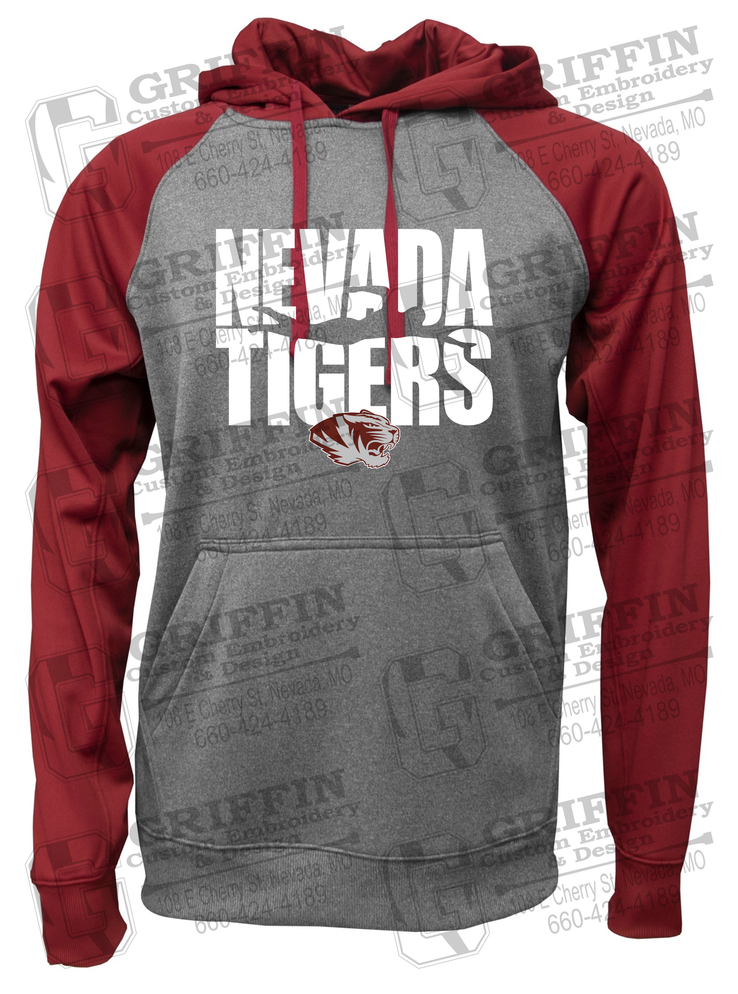 Performance Fleece Raglan Hoodie - Swimming - Nevada Tigers 25-N