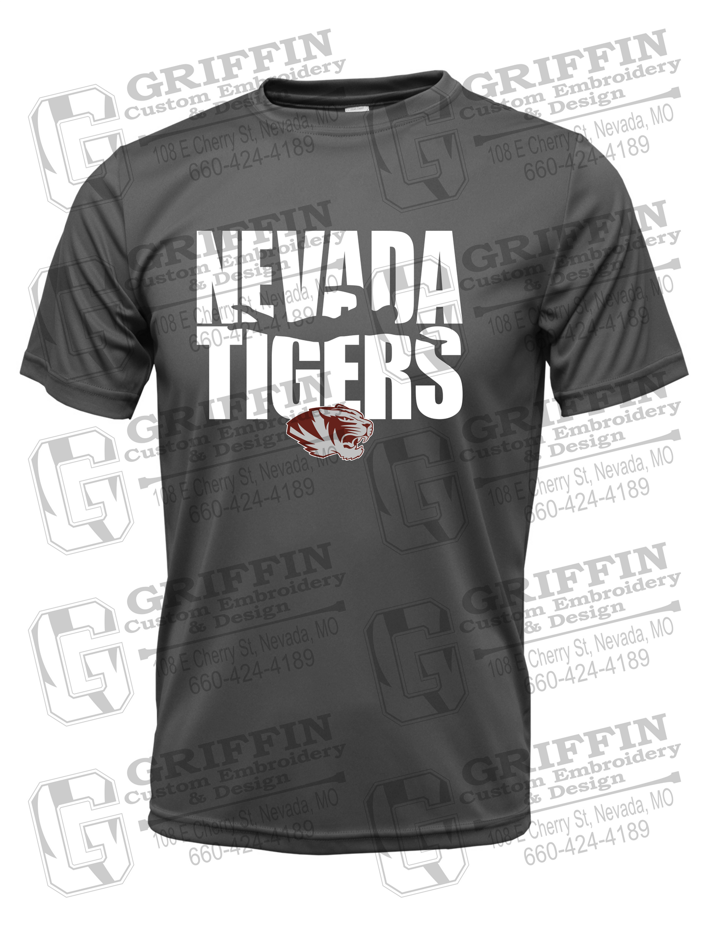 Dry-Fit Short Sleeve T-Shirt - Swimming - Nevada Tigers 25-N