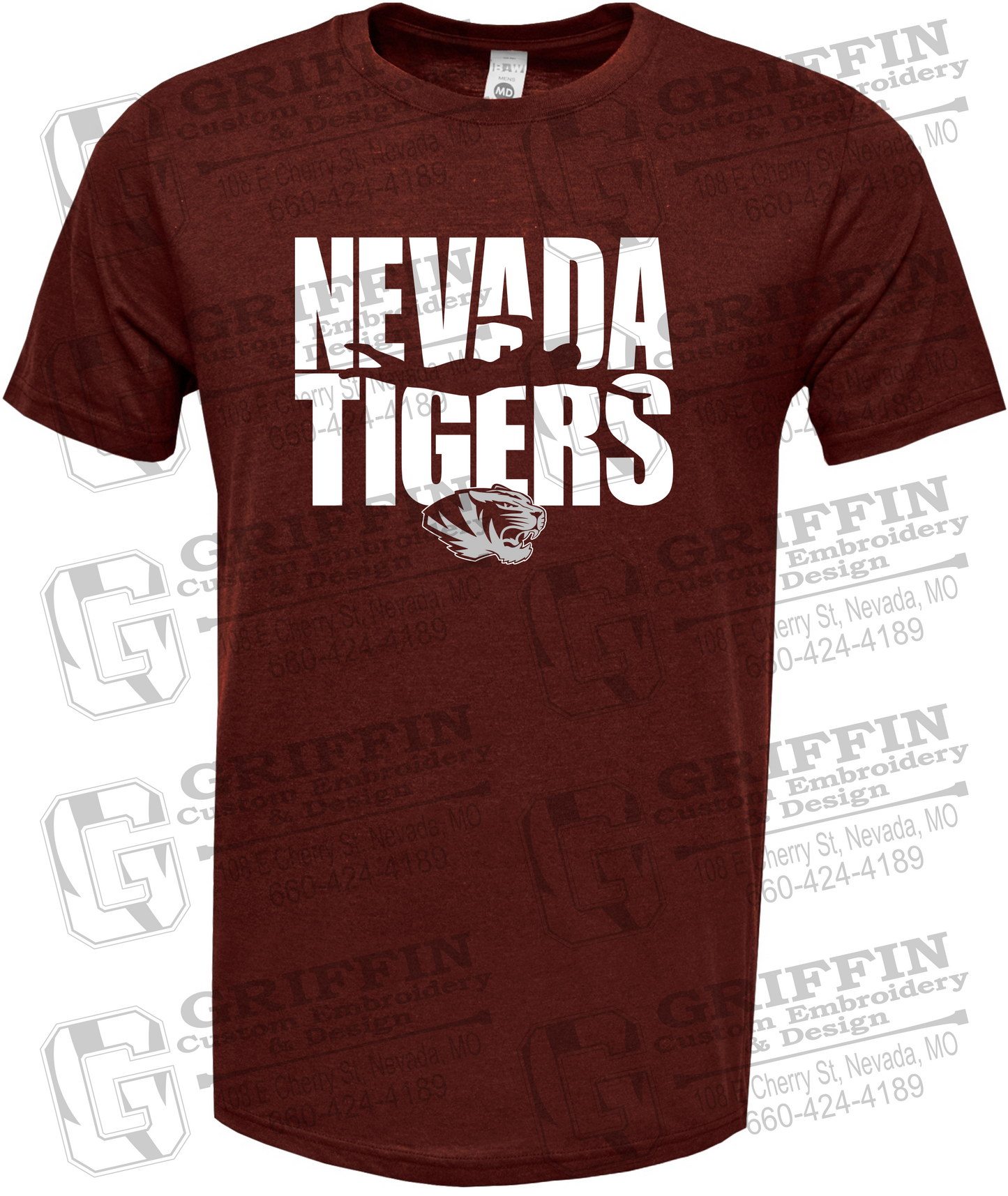 Soft-Tek Short Sleeve T-Shirt - Swimming - Nevada Tigers 25-N