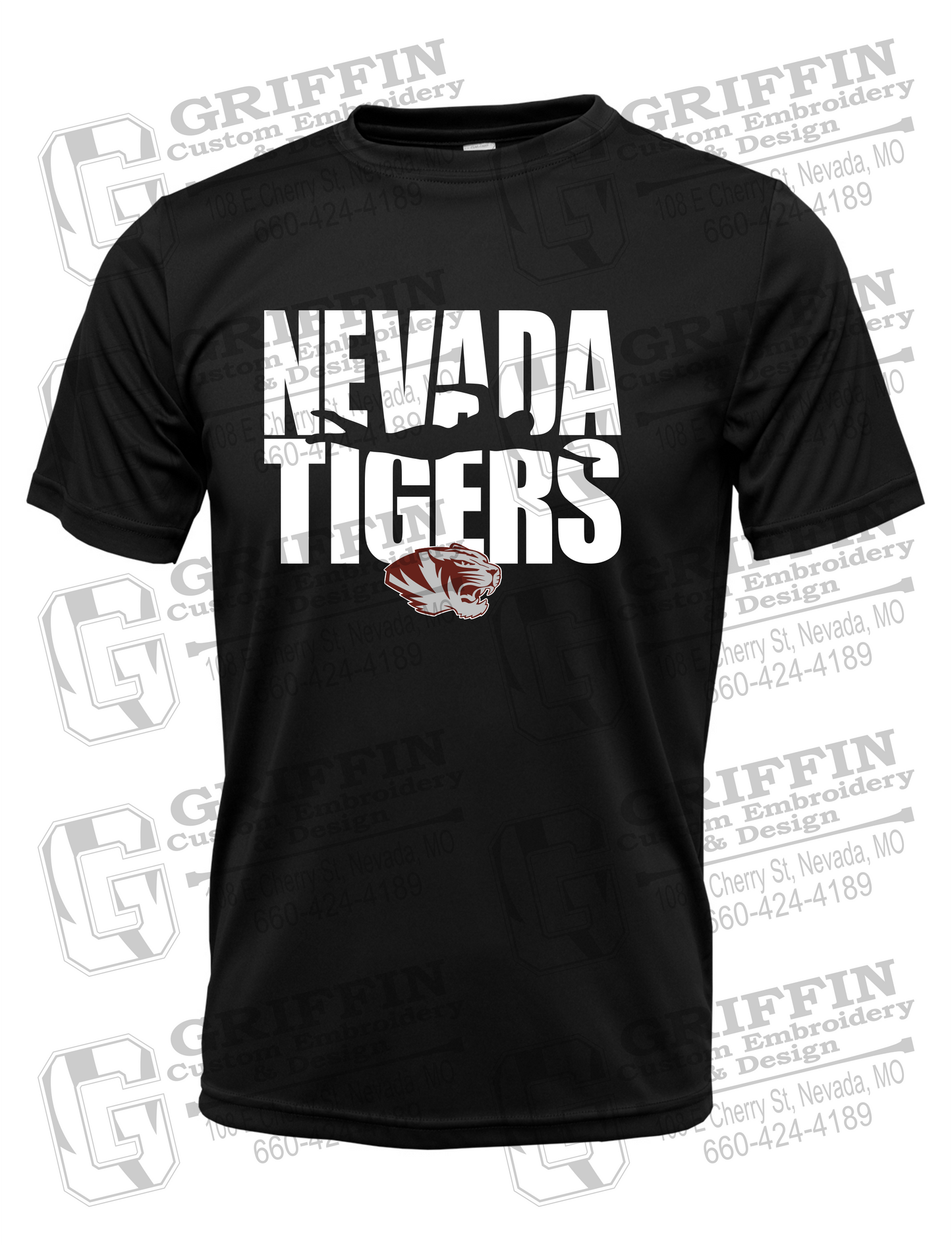 Dry-Fit Short Sleeve T-Shirt - Swimming - Nevada Tigers 25-N