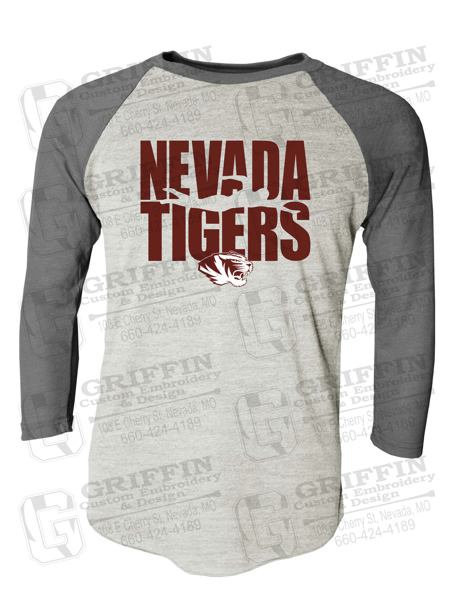 Raglan Sleeve T-Shirt - Swimming - Nevada Tigers 25-N