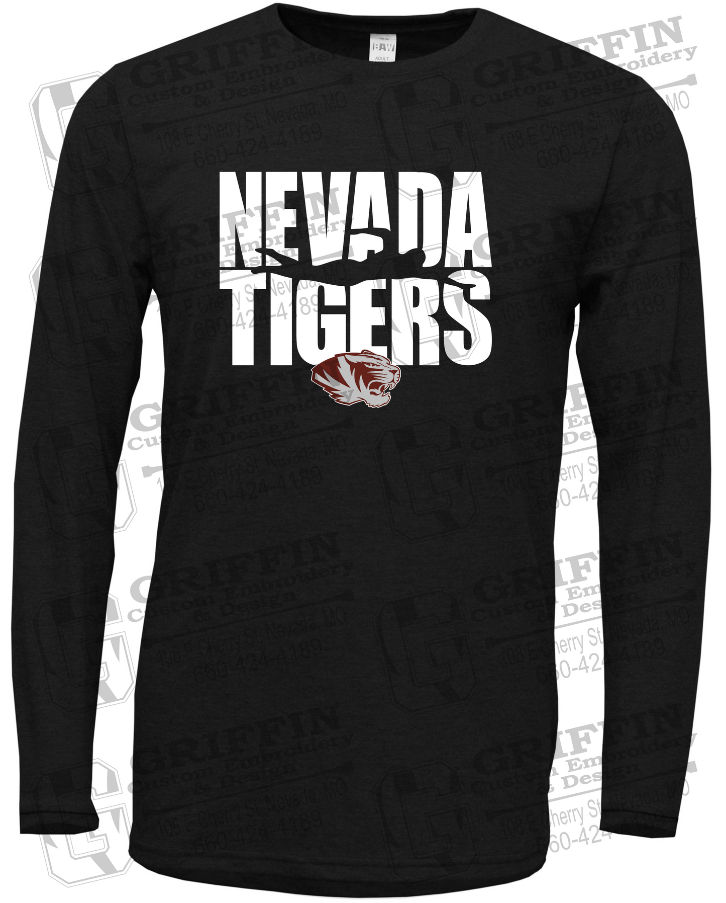 Soft-Tek Long Sleeve T-Shirt - Swimming - Nevada Tigers 25-N