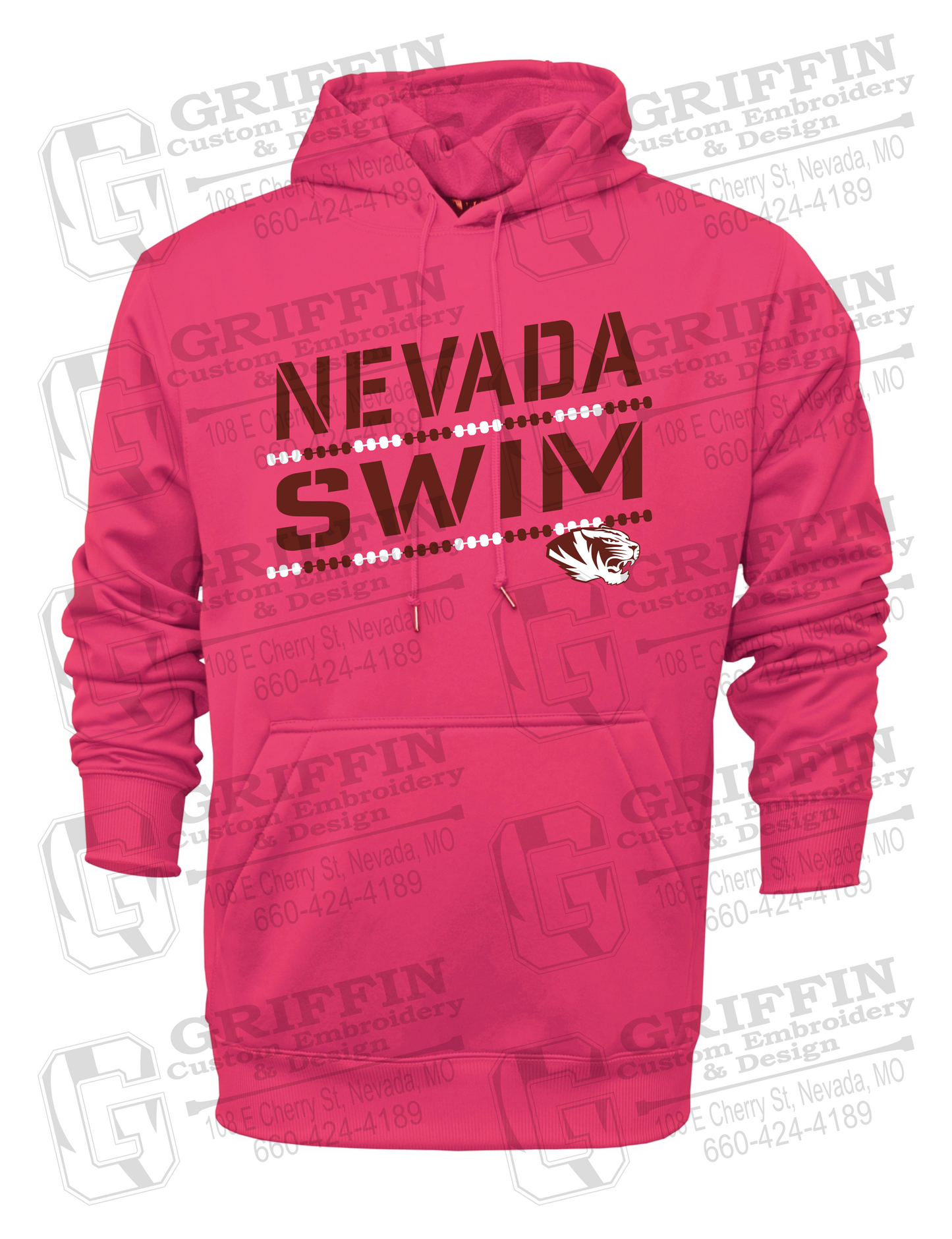 Performance Fleece Hoodie - Swimming - Nevada Tigers 25-O