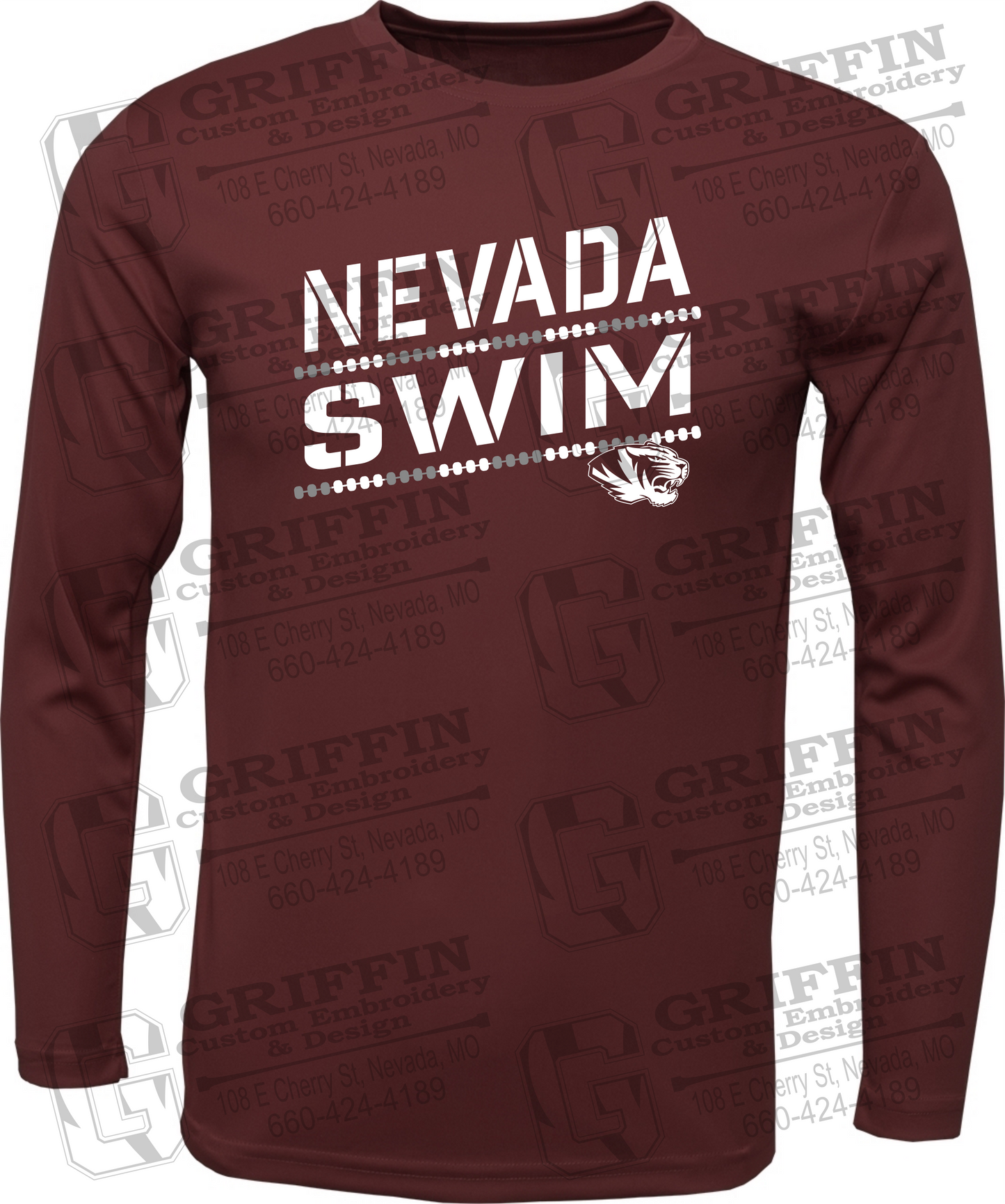 Toddler Dry-Fit Long Sleeve T-Shirt - Swimming - Nevada Tigers 25-O