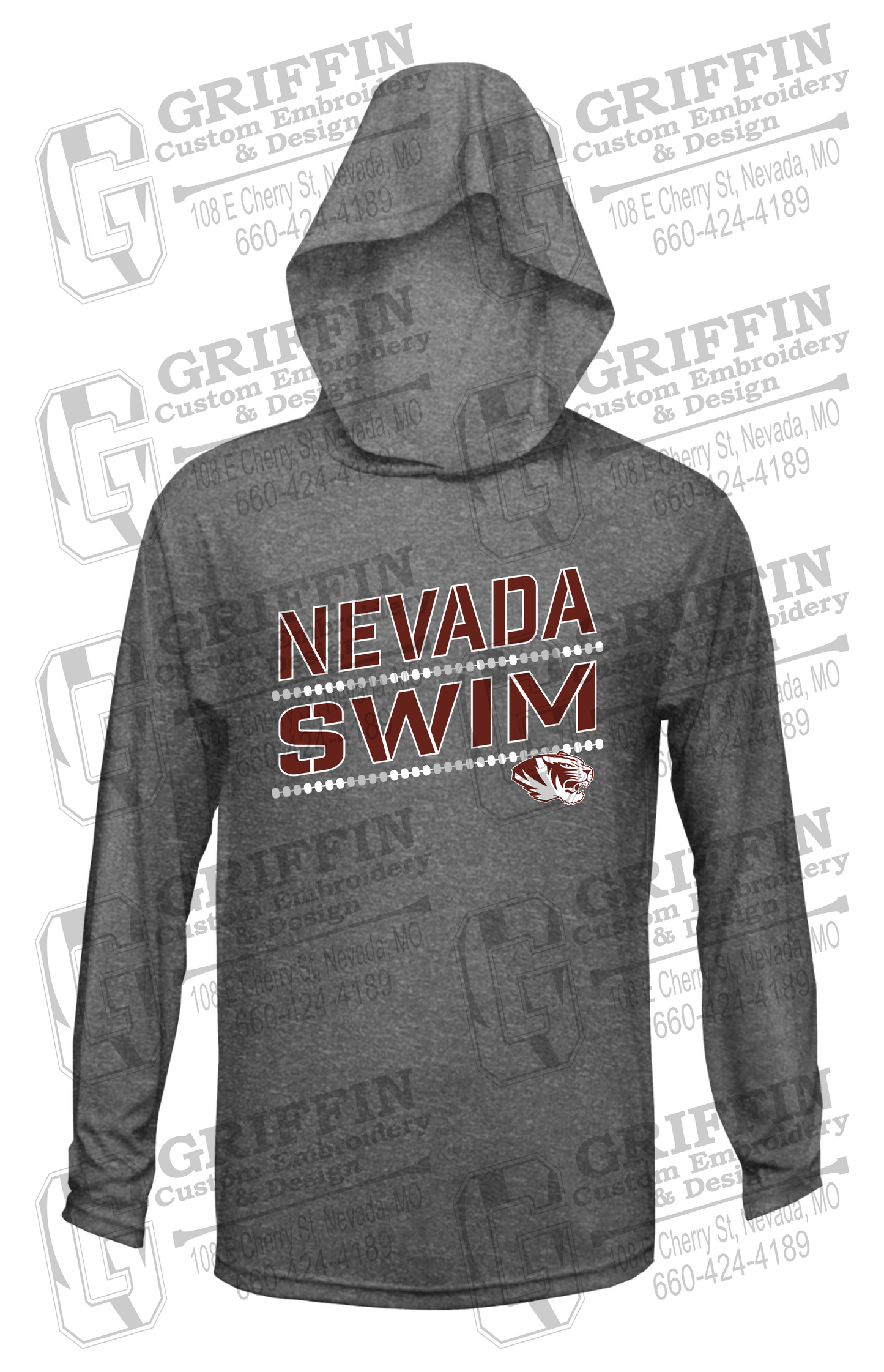 Dry-Fit T-Shirt Hoodie - Swimming - Nevada Tigers 25-O