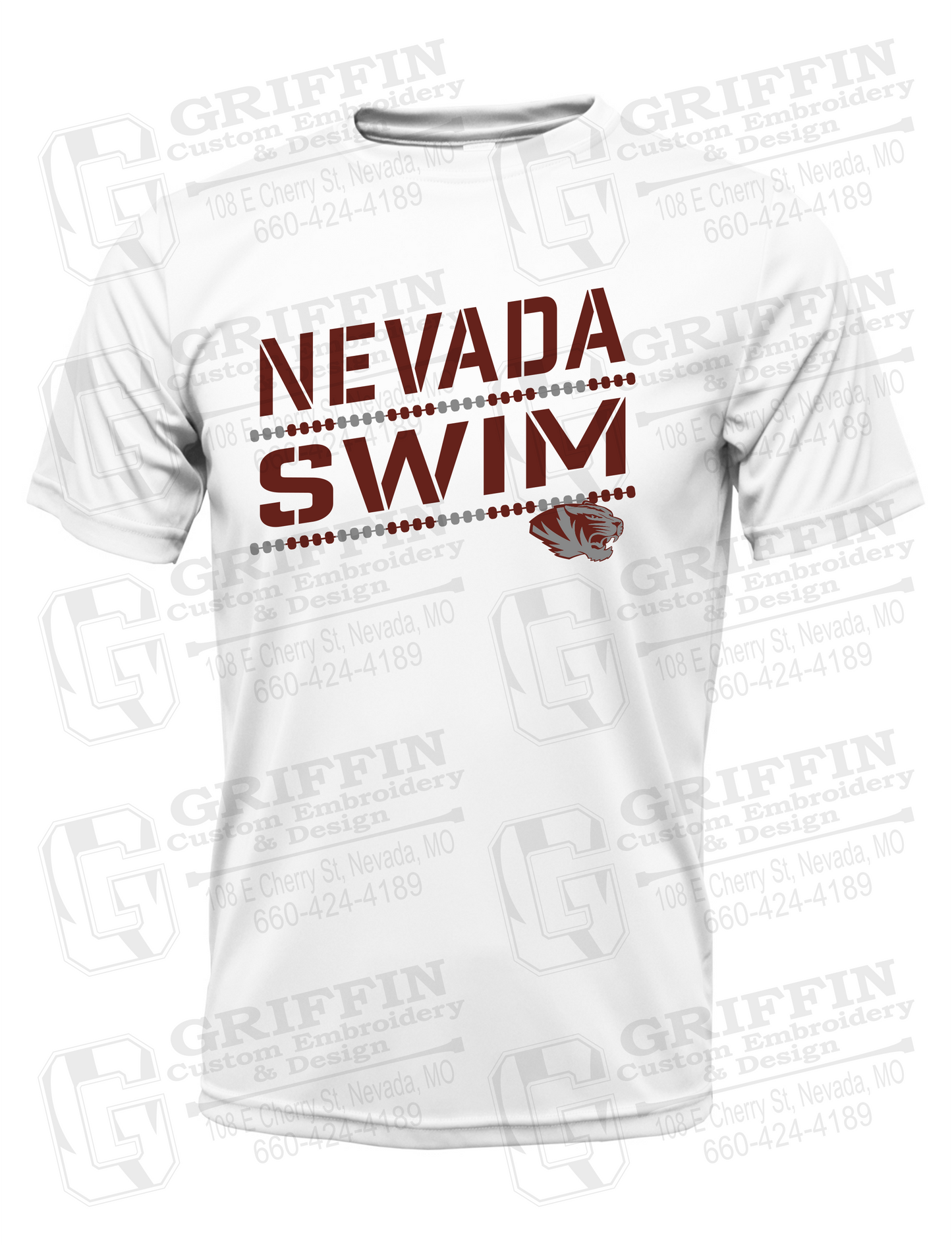 Dry-Fit Short Sleeve T-Shirt - Swimming - Nevada Tigers 25-O