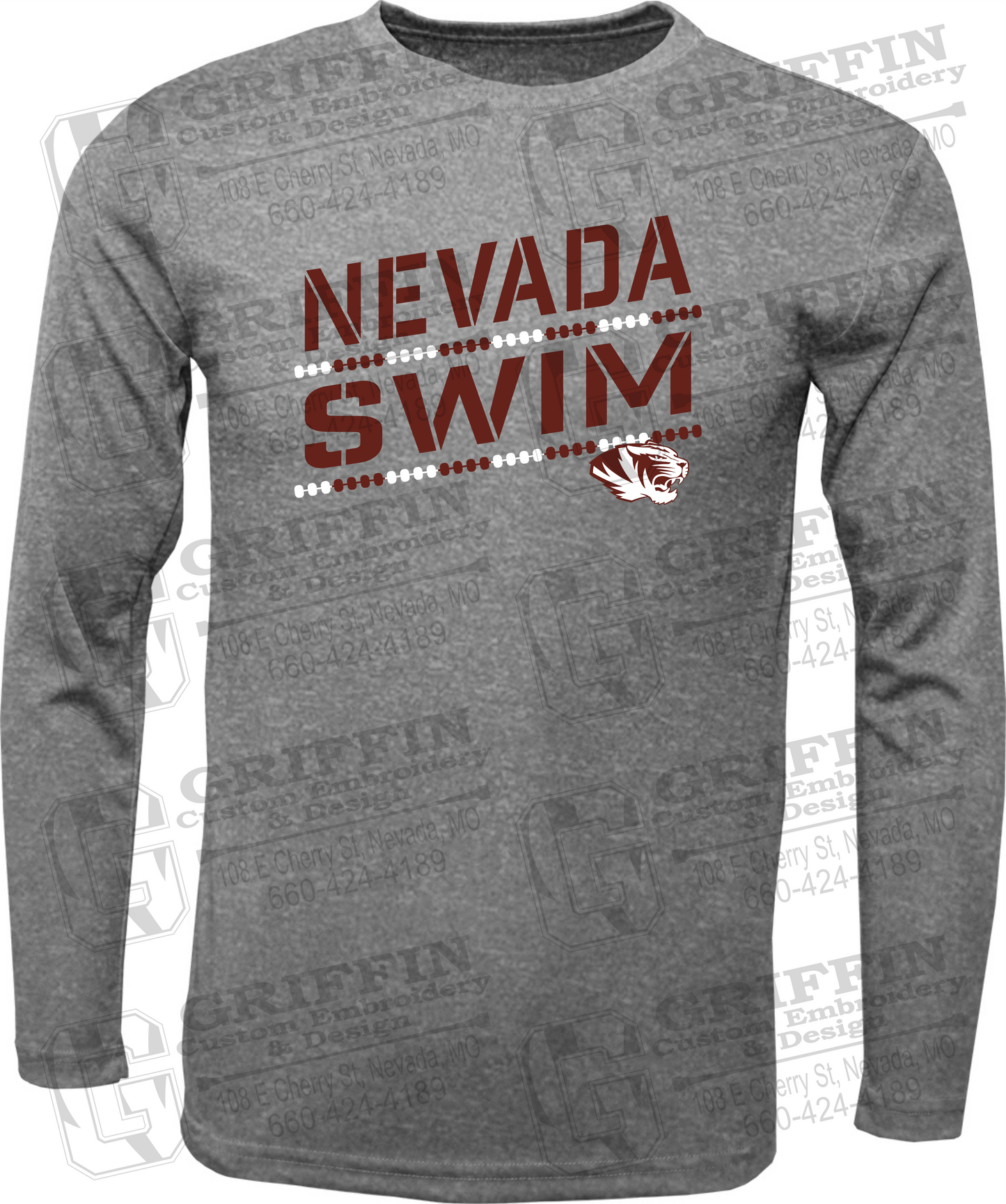 Toddler Dry-Fit Long Sleeve T-Shirt - Swimming - Nevada Tigers 25-O