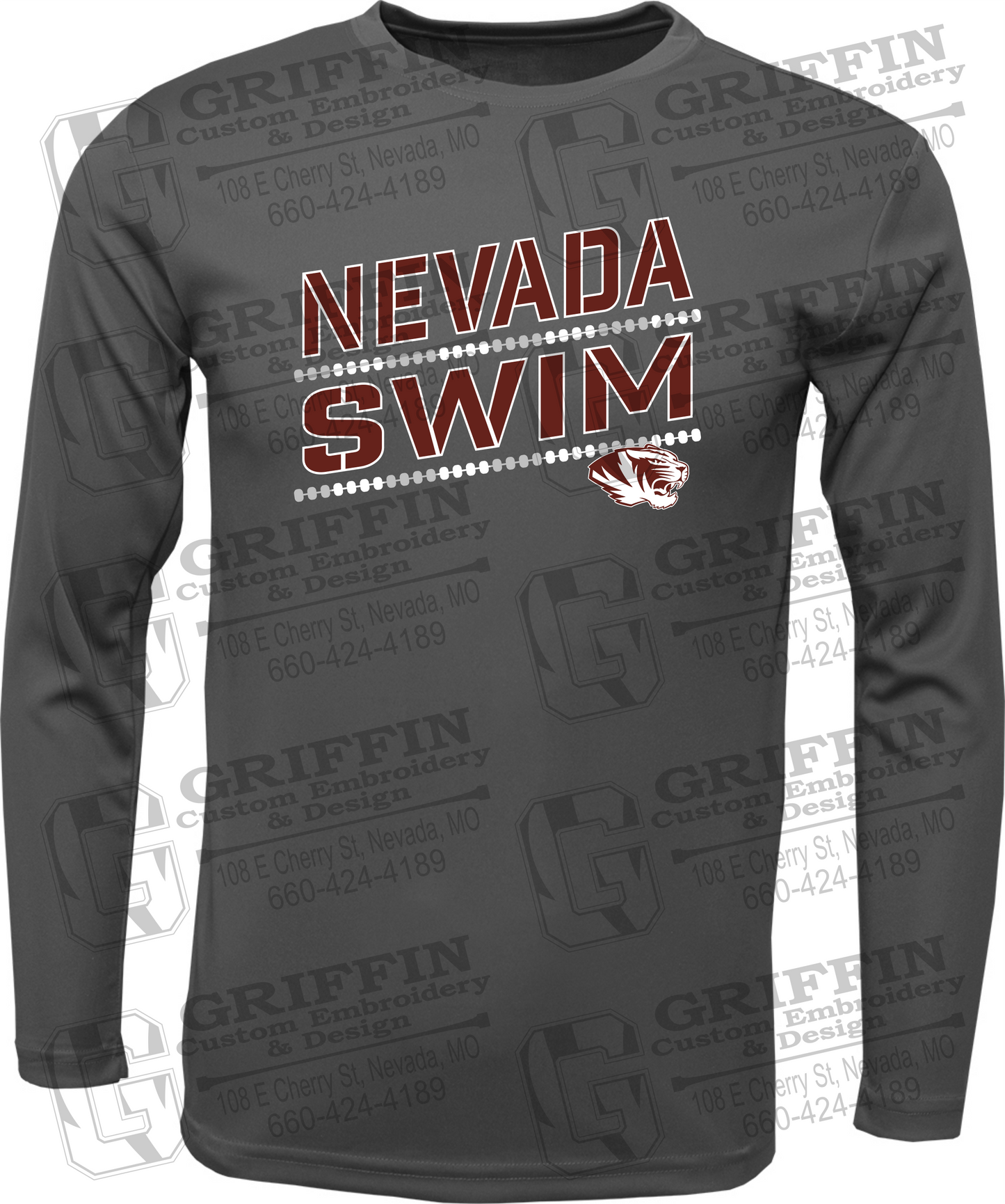 Toddler Dry-Fit Long Sleeve T-Shirt - Swimming - Nevada Tigers 25-O