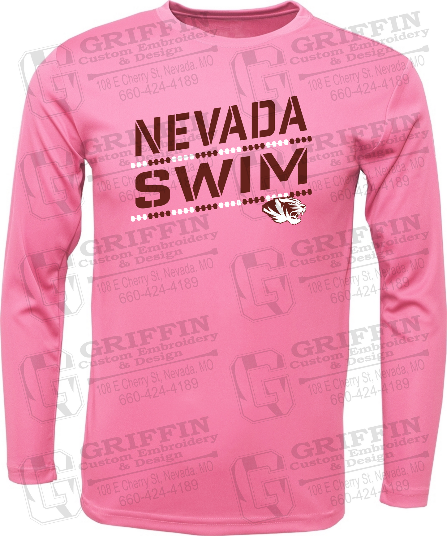 Toddler Dry-Fit Long Sleeve T-Shirt - Swimming - Nevada Tigers 25-O