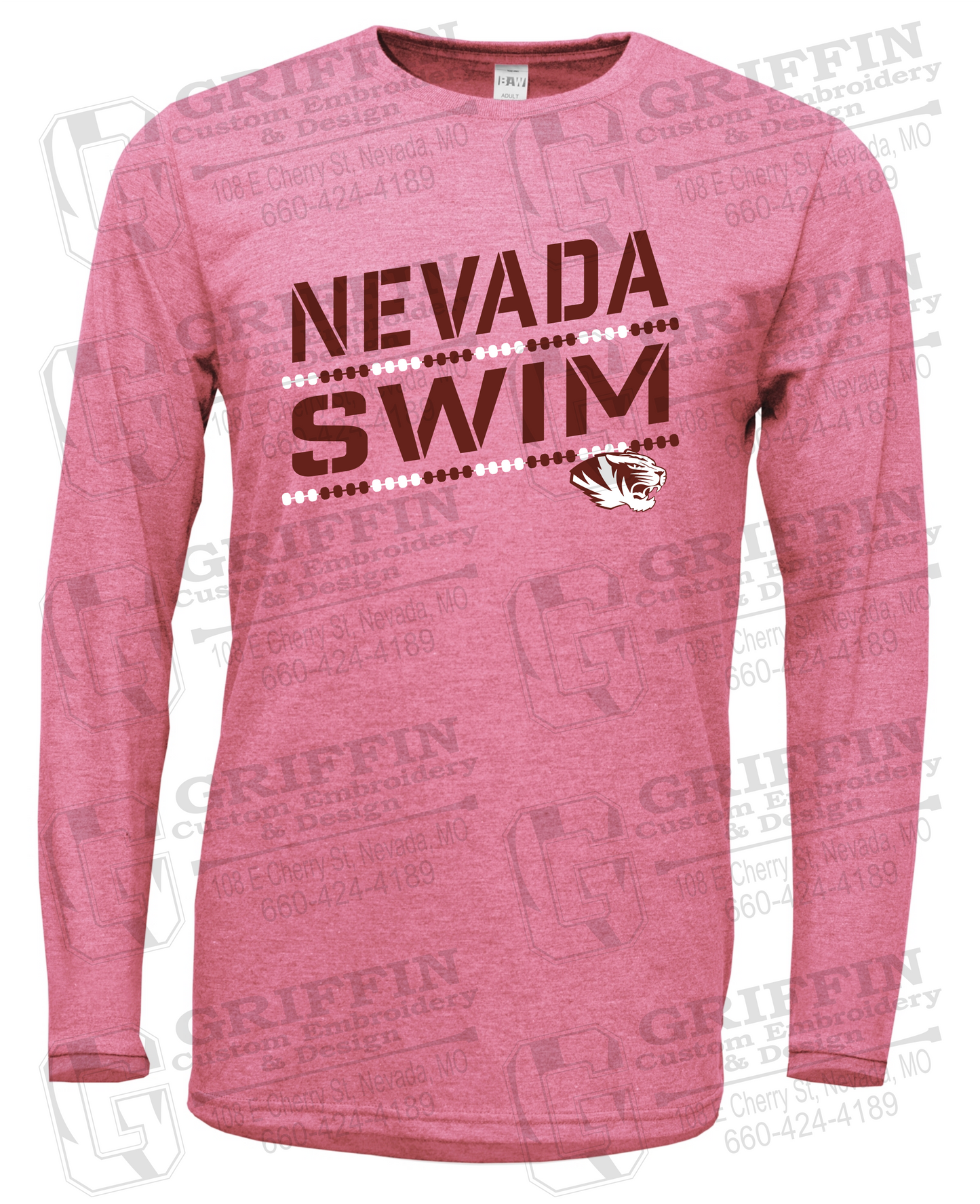 Soft-Tek Long Sleeve T-Shirt - Swimming - Nevada Tigers 25-O