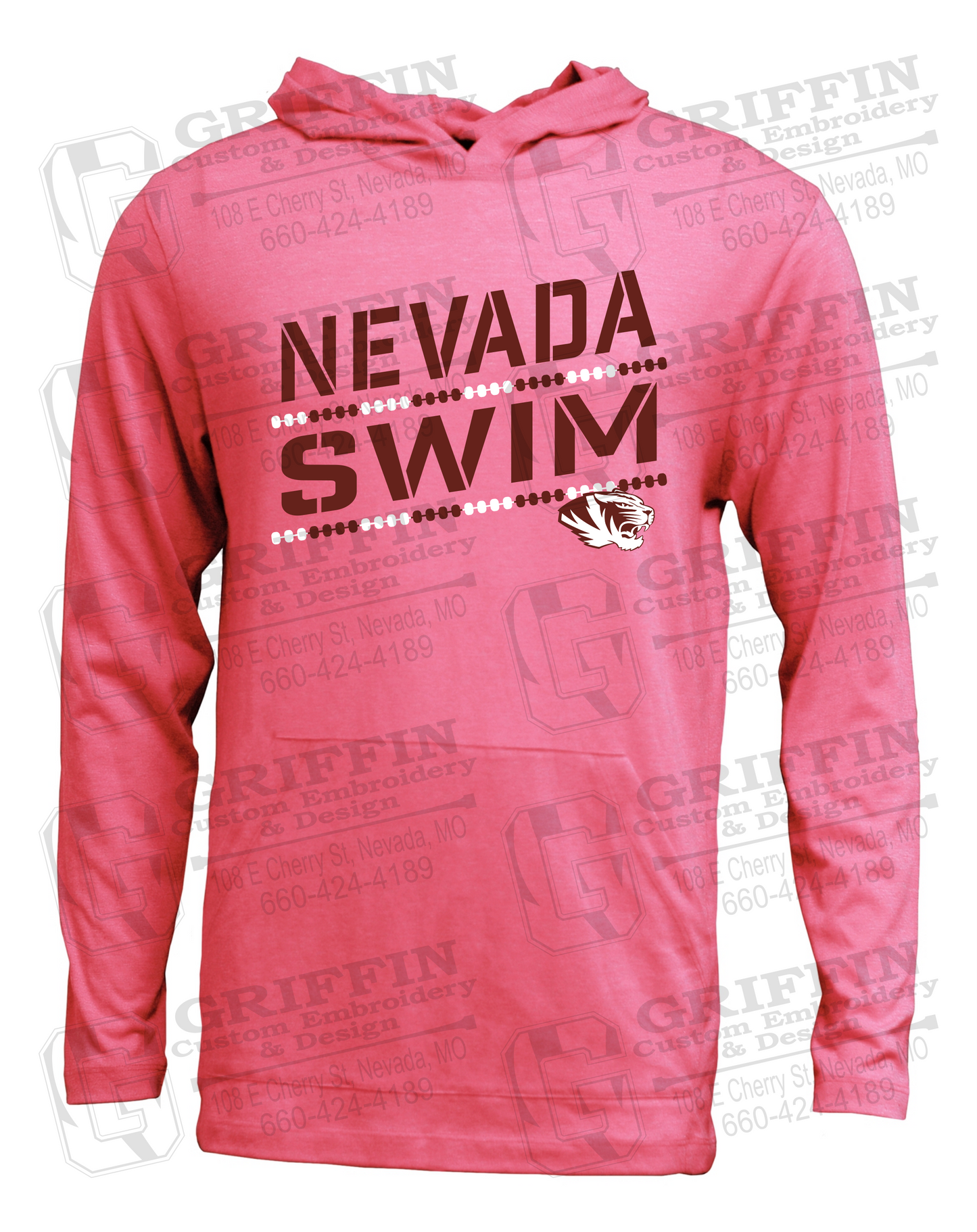 Soft-Tek T-Shirt Hoodie - Swimming - Nevada Tigers 25-O