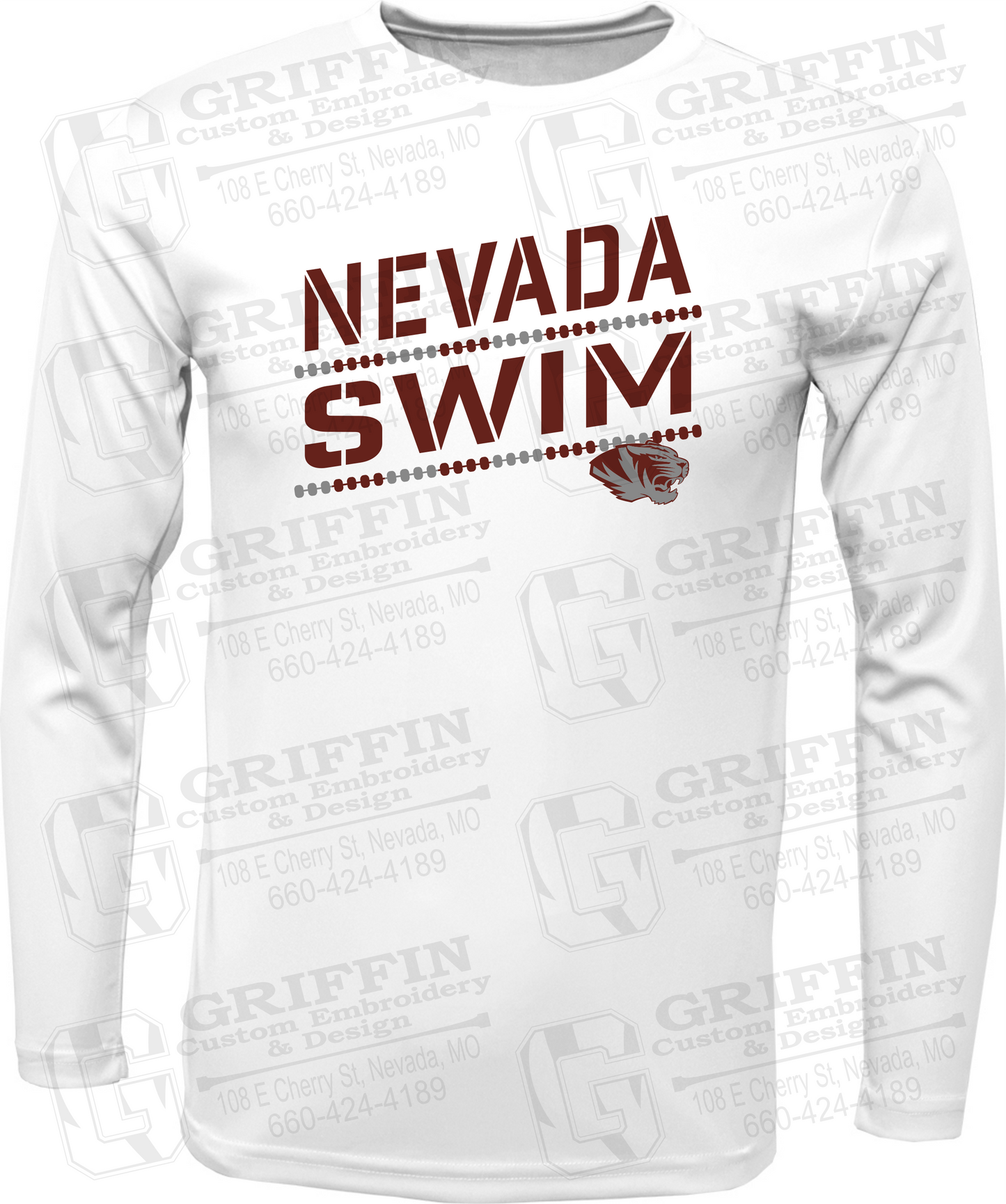 Toddler Dry-Fit Long Sleeve T-Shirt - Swimming - Nevada Tigers 25-O