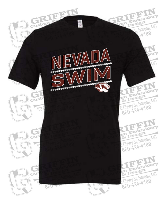 Cotton Short Sleeve T-Shirt - Swimming - Nevada Tigers 25-O