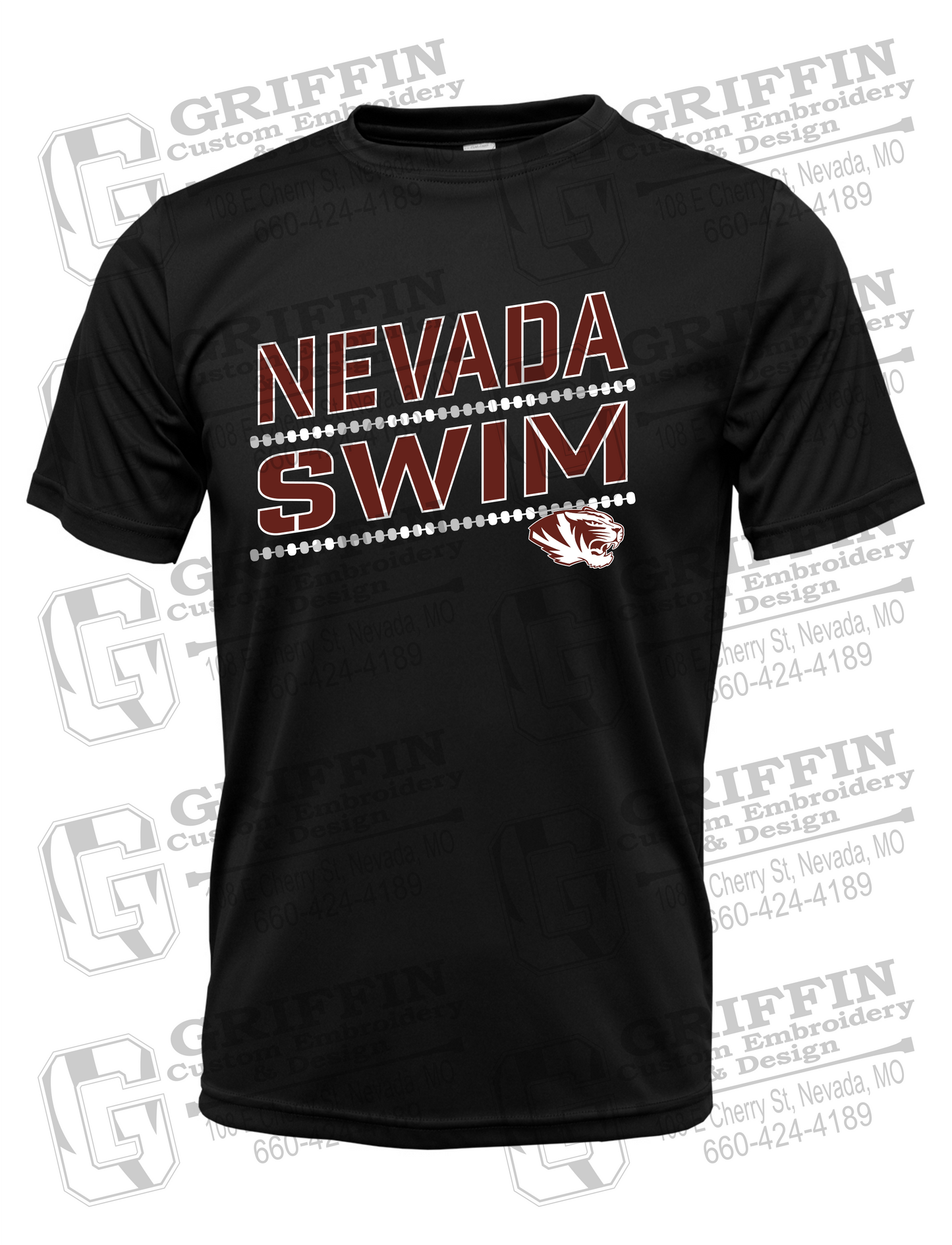 Dry-Fit Short Sleeve T-Shirt - Swimming - Nevada Tigers 25-O