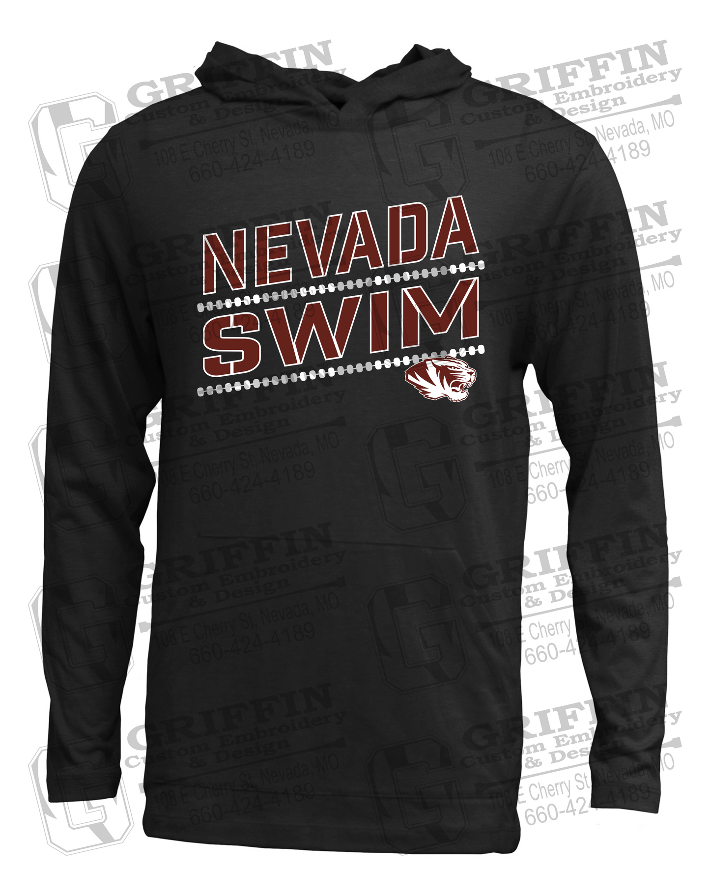 Soft-Tek T-Shirt Hoodie - Swimming - Nevada Tigers 25-O