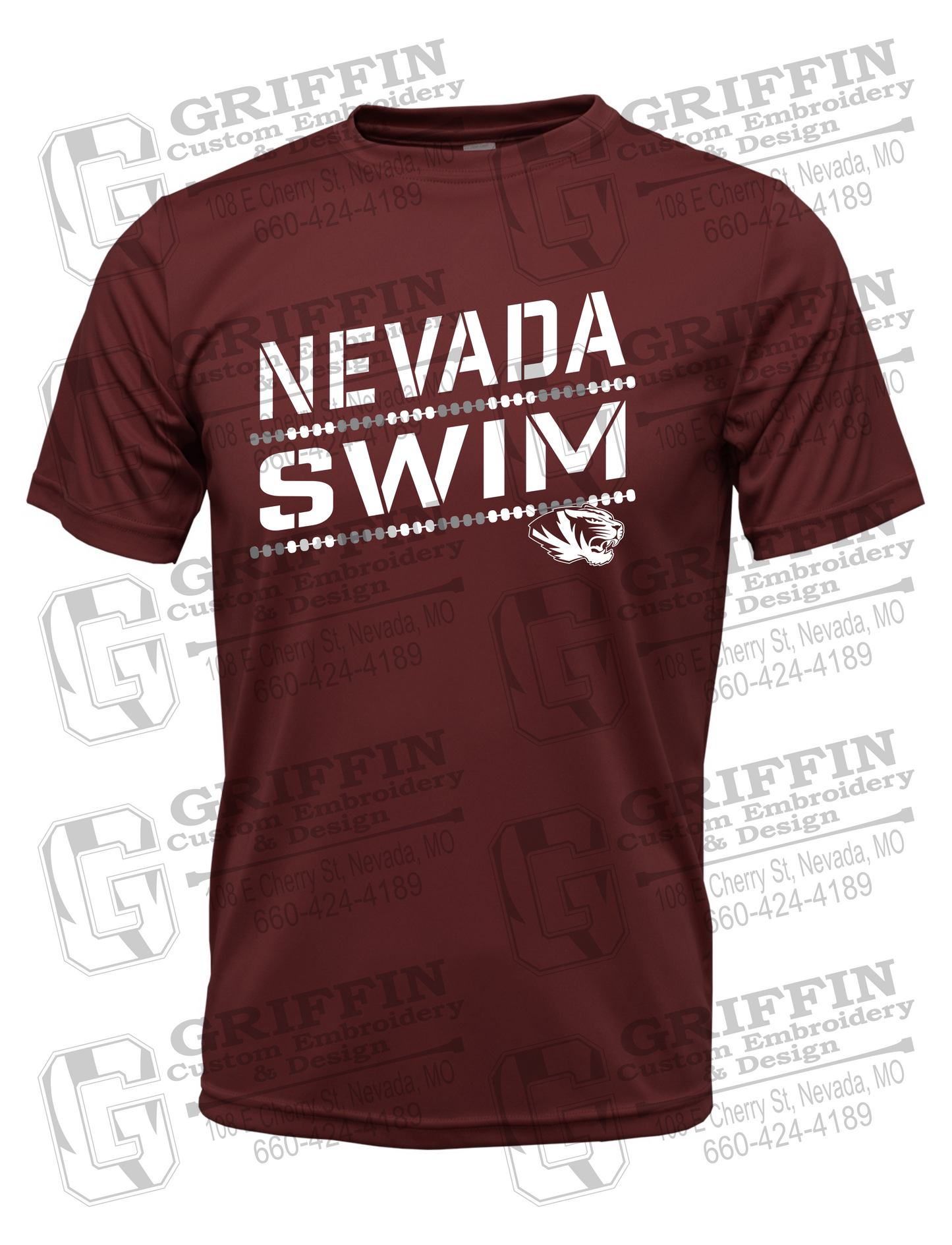 Dry-Fit Short Sleeve T-Shirt - Swimming - Nevada Tigers 25-O