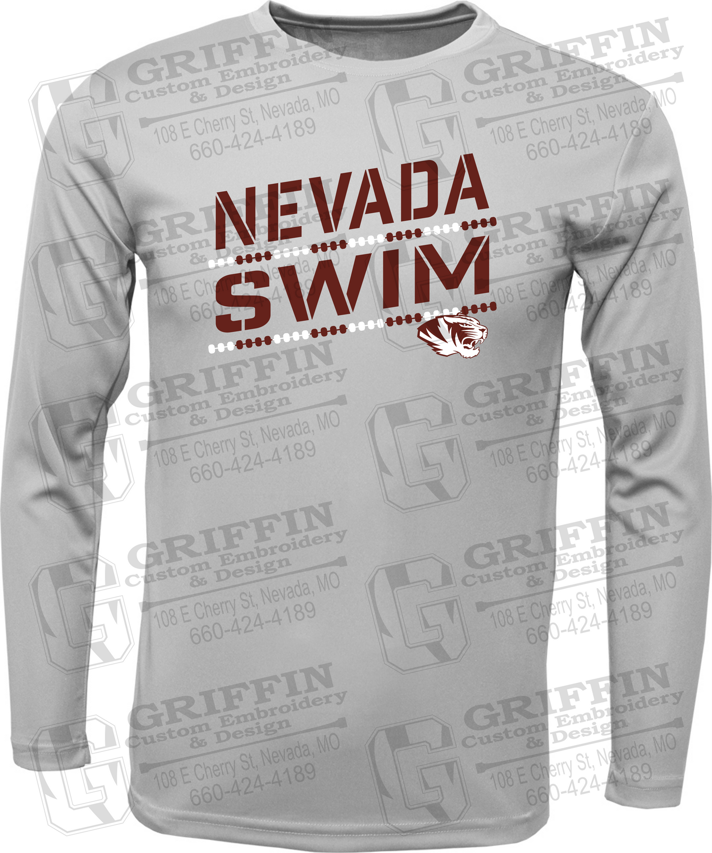 Toddler Dry-Fit Long Sleeve T-Shirt - Swimming - Nevada Tigers 25-O