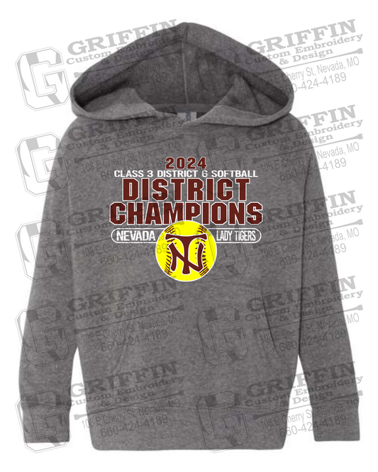 Toddler Hoodie - Softball 2024 District Champions - Nevada Tigers 25-P