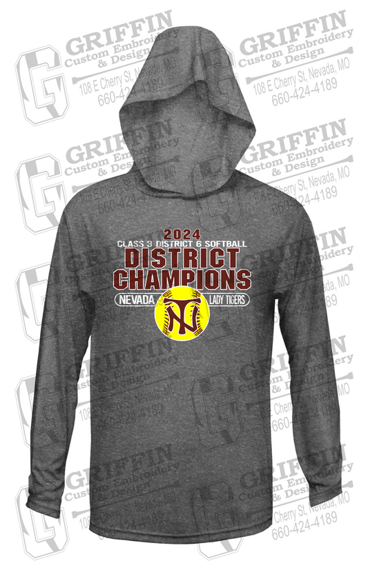 Dry-Fit T-Shirt Hoodie - Softball 2024 District Champions - Nevada Tigers 25-P