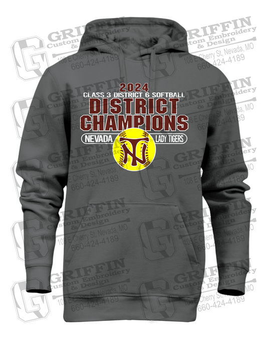 Heavyweight Fleece Hoodie - Softball 2024 District Champions - Nevada Tigers 25-P